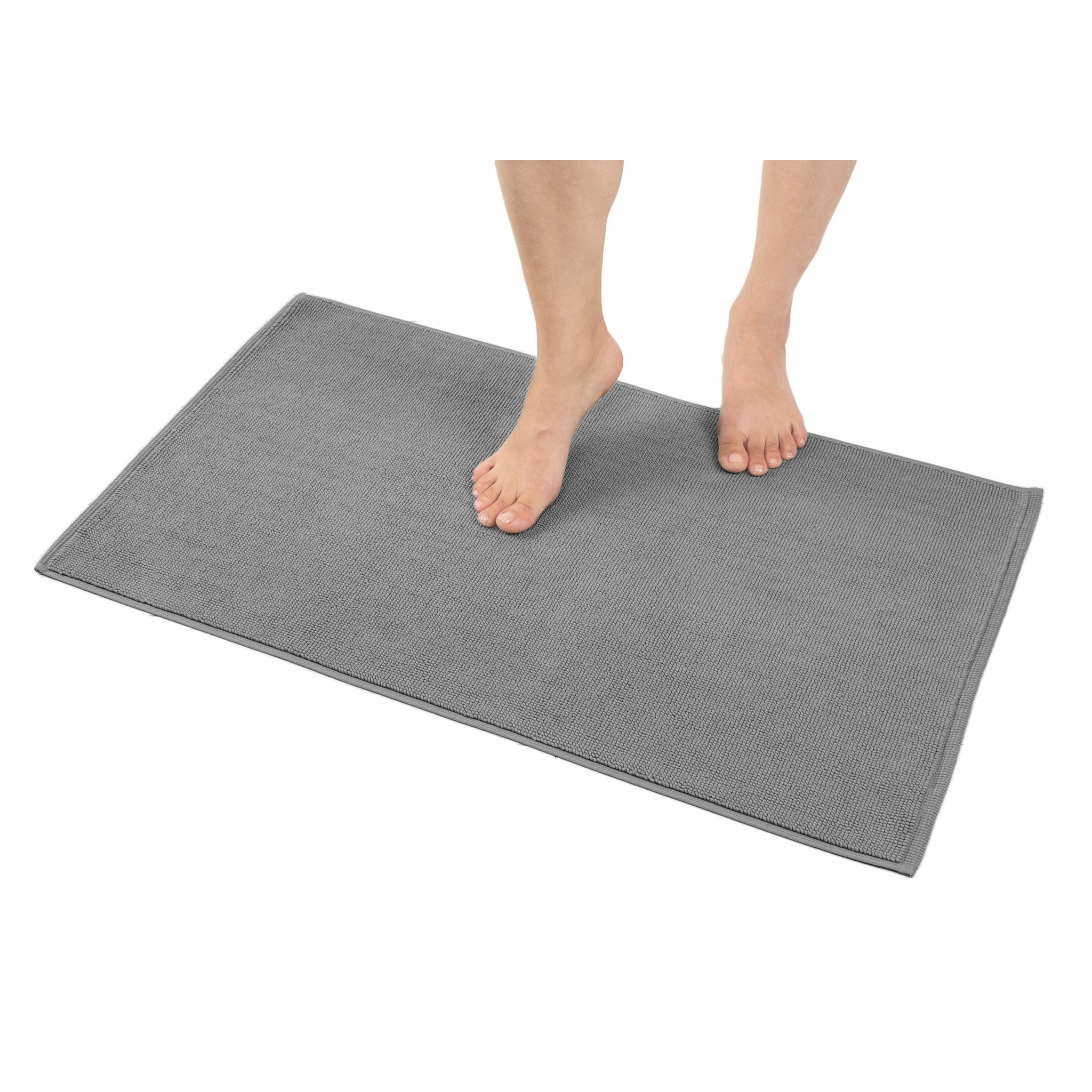 American-softlinen Non-slip 20x34 100% Cotton Bath Rug Wholesale gray-1