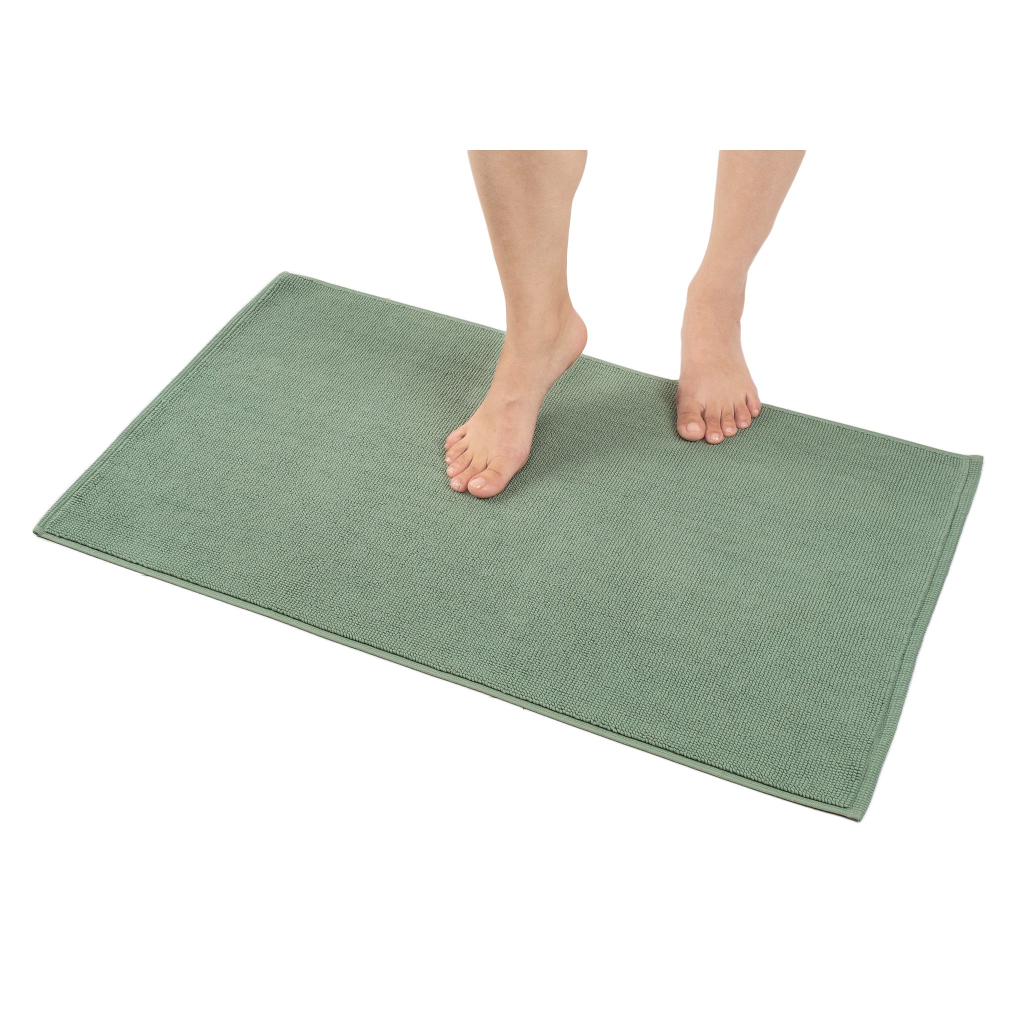 American-softlinen Non-slip 20x34 100% Cotton Bath Rug Wholesale sage-green-1