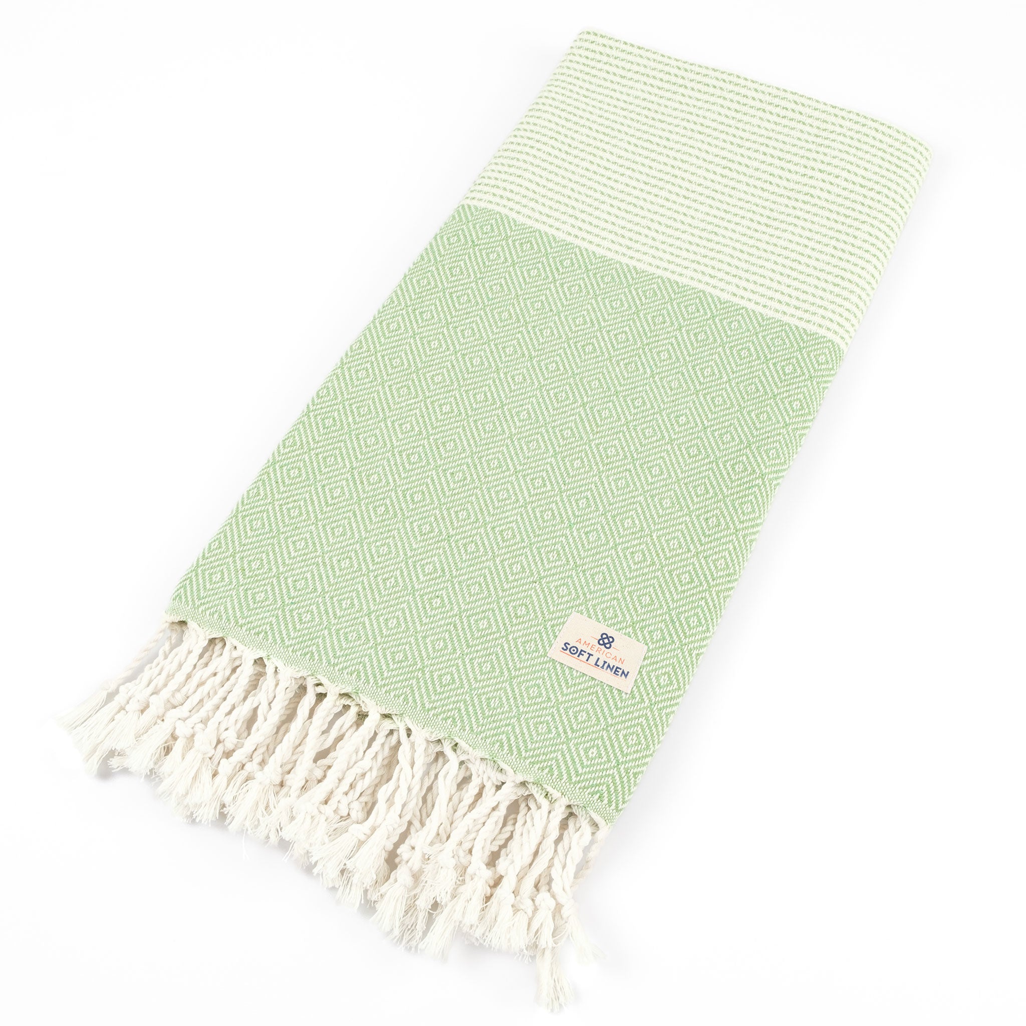 American-softlinen - 100% Cotton Turkish Peshtemal Towels 40x70 Inches - Green - 5