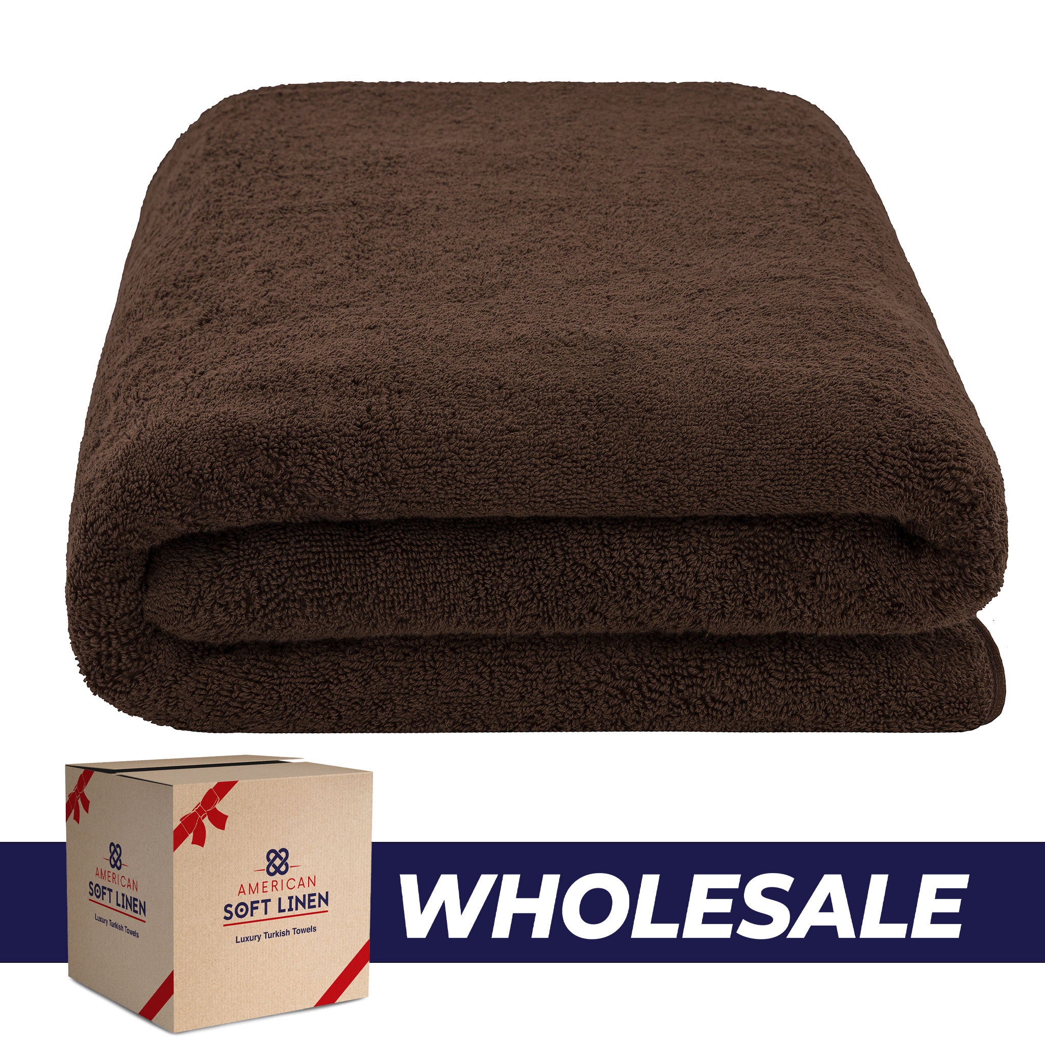 American-softlinen - 40x80 Inch Oversized Bath Sheet Turkish Bath Towel - 12 Piece Case Pack - Chocolate-Brown - 0