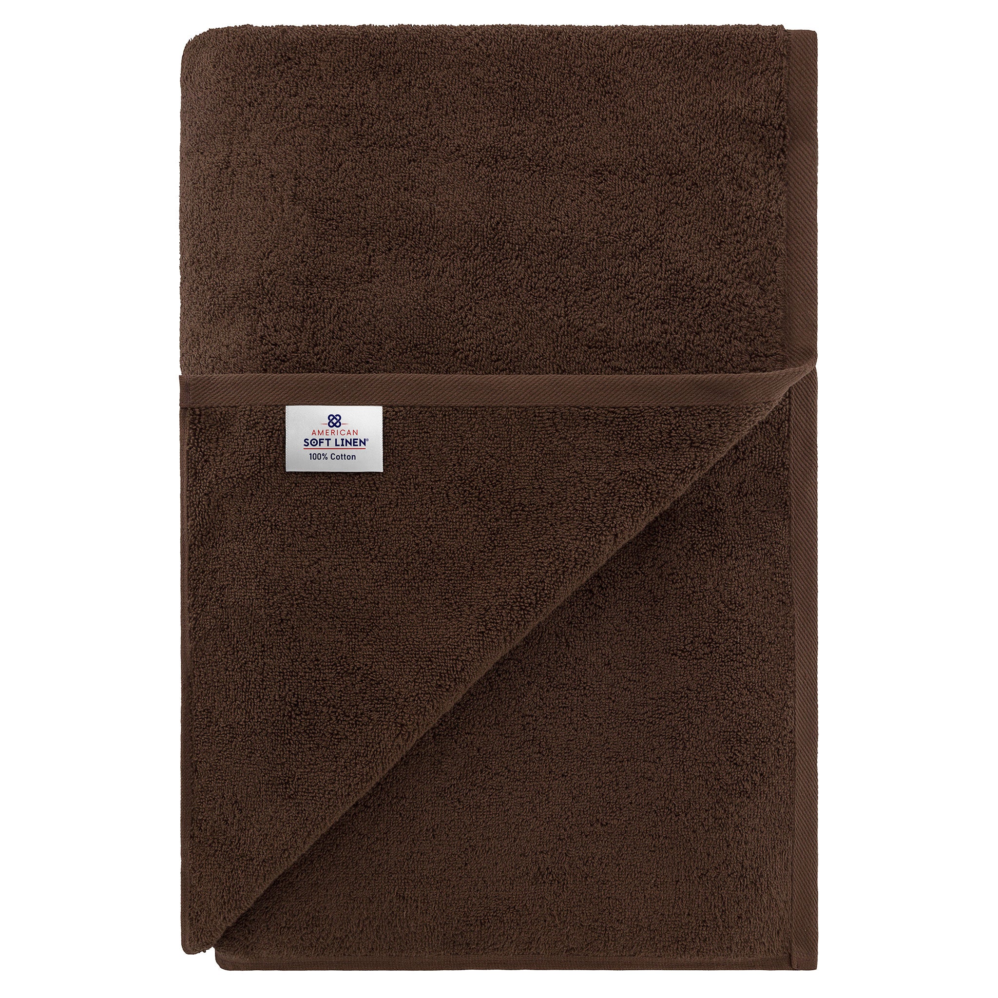 American-softlinen - 40x80 Inch Oversized Bath Sheet Turkish Bath Towel - 12 Piece Case Pack - Chocolate-Brown - 6