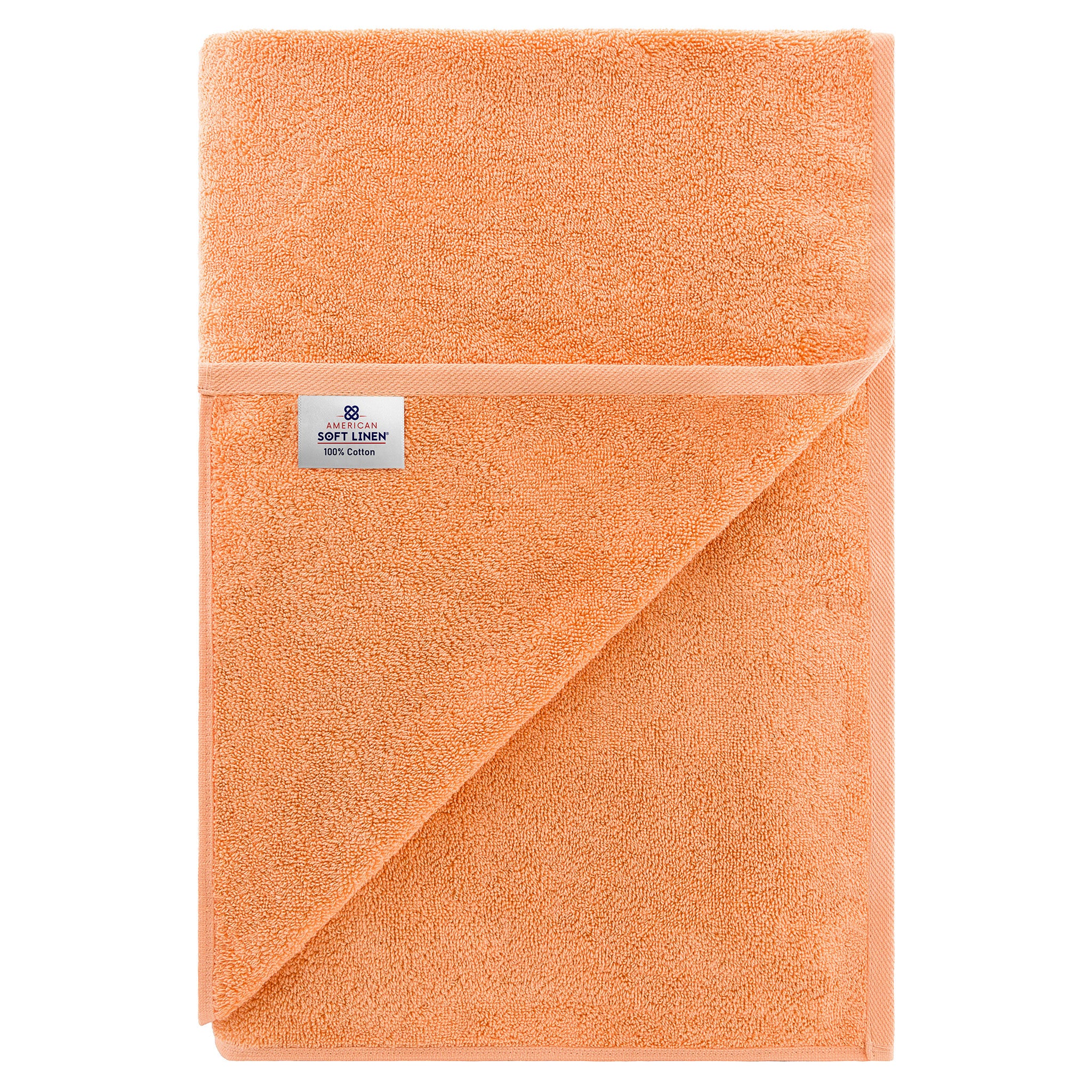 American-softlinen - 40x80 Inch Oversized Bath Sheet Turkish Bath Towel - 12 Piece Case Pack - Malibu-Peach - 6