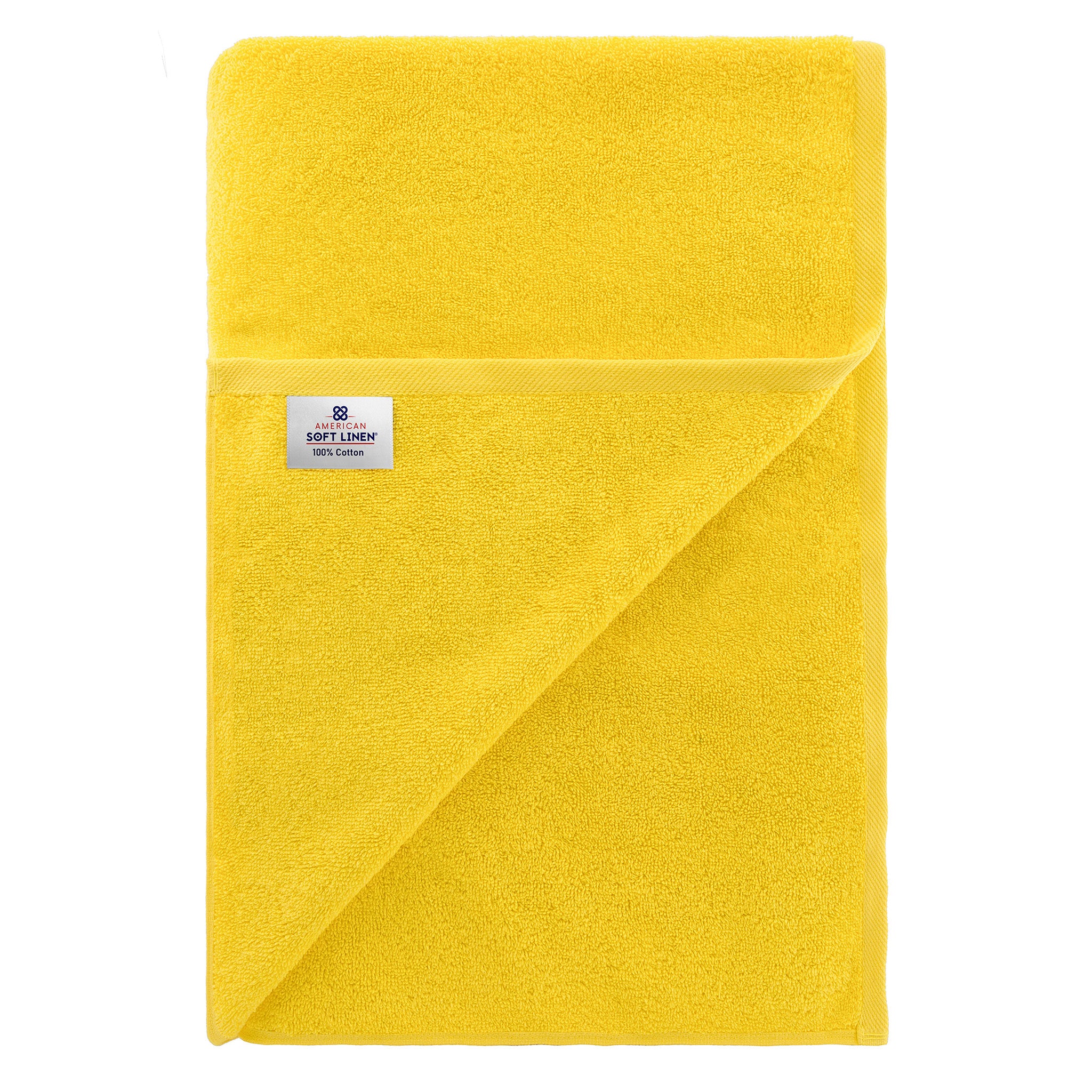 American-softlinen - 40x80 Inch Oversized Bath Sheet Turkish Bath Towel - 12 Piece Case Pack - Yellow - 6