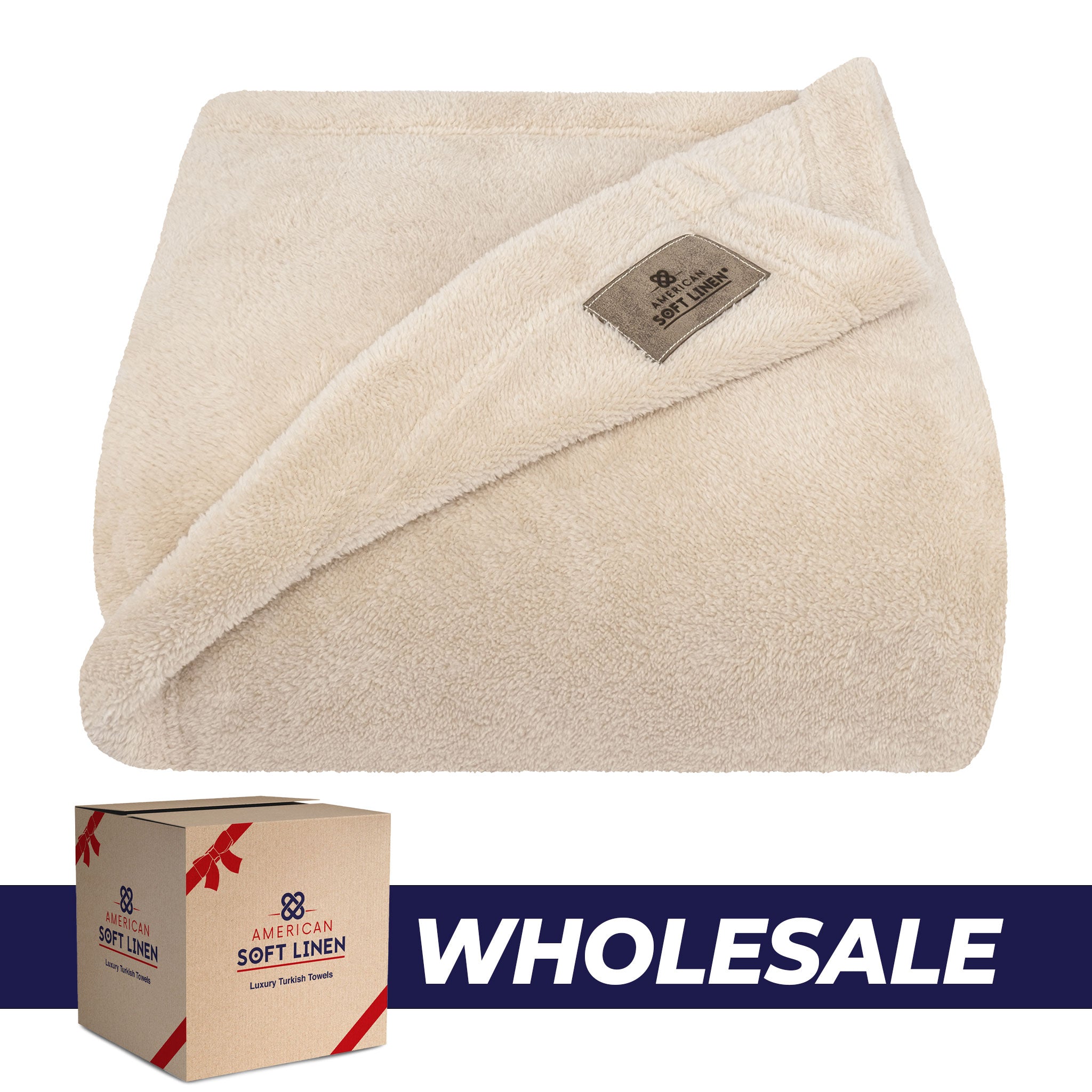 American-softlinen - Bedding Fleece Blanket - Wholesale - 15 Set Case Pack - Twin Size 60x80 inches - Sand-Taupe - 0