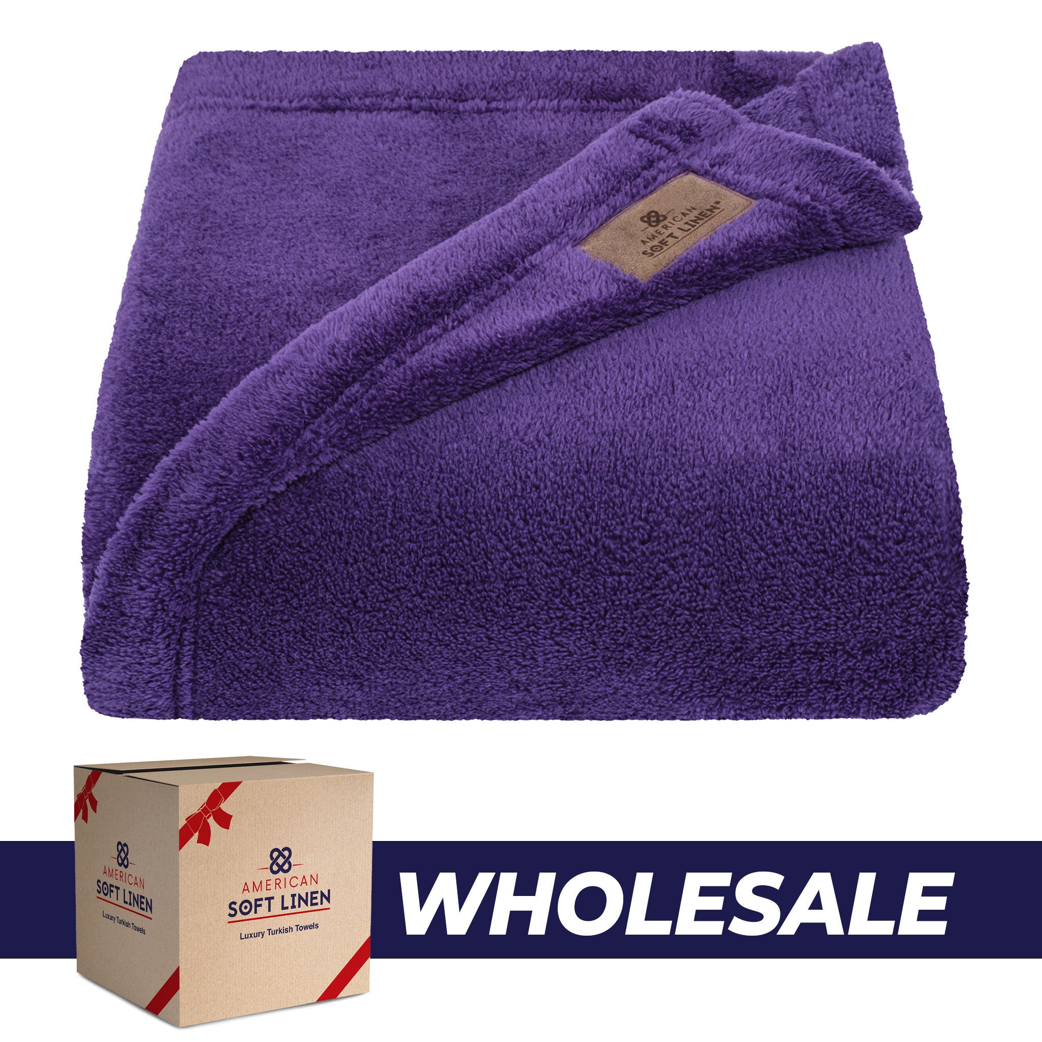 American-softlinen - Bedding Fleece Blanket - Wholesale - 24 Set Case Pack - Throw Size 50x60 inches - Purple - 0