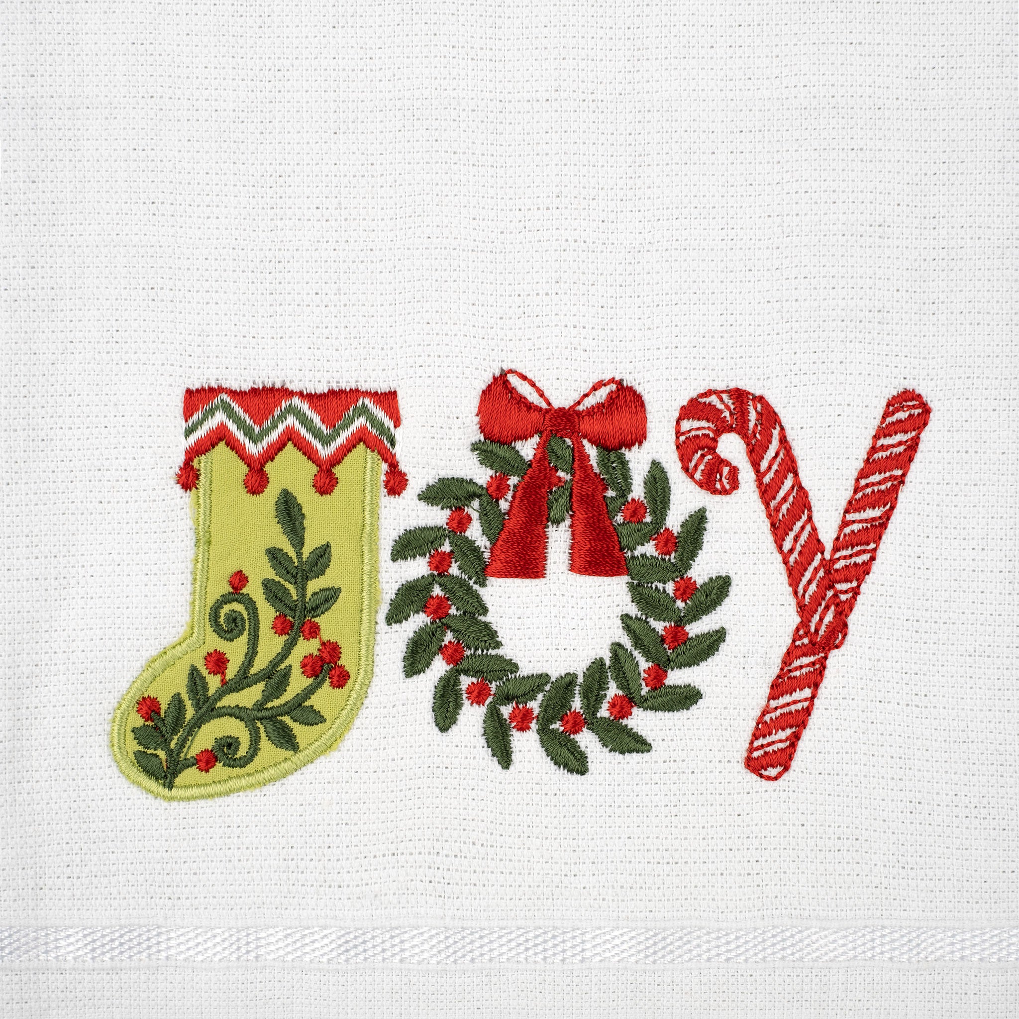 American-softlinen - Christmas Towels Set 2 Packed Embroidered Turkish Cotton Hand Towels - Joy Cat - 3