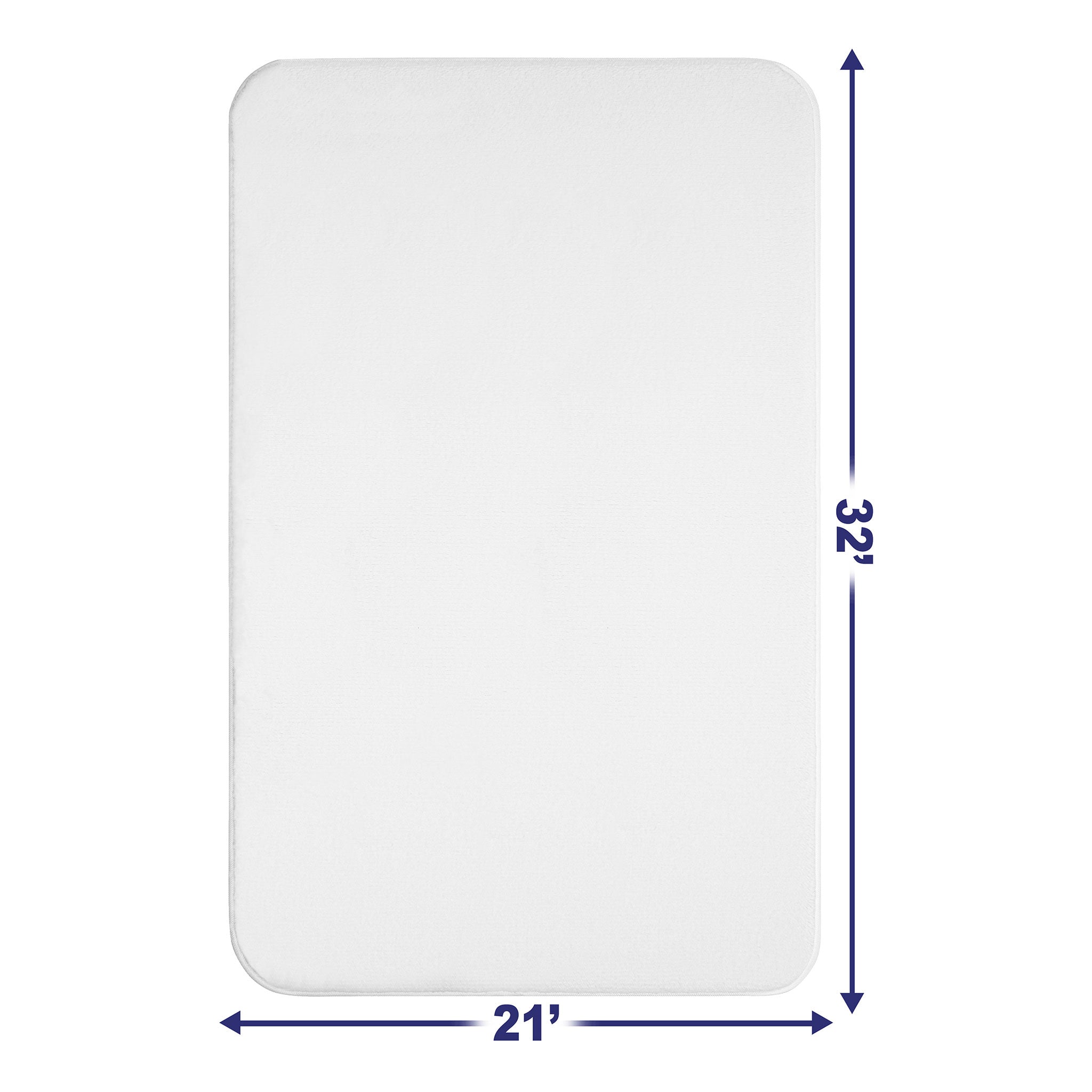 American-softlinen - Fluffy Foamed Non-Slip Bath Rug 21x32 Inch - 18 Set Case Pack - White - 3