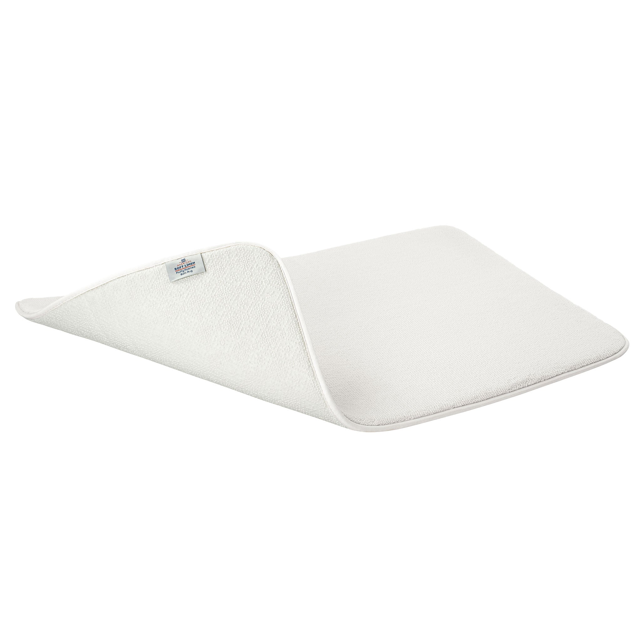 American-softlinen - Fluffy Foamed Non-Slip Bath Rug 21x32 Inch - 18 Set Case Pack - White - 5