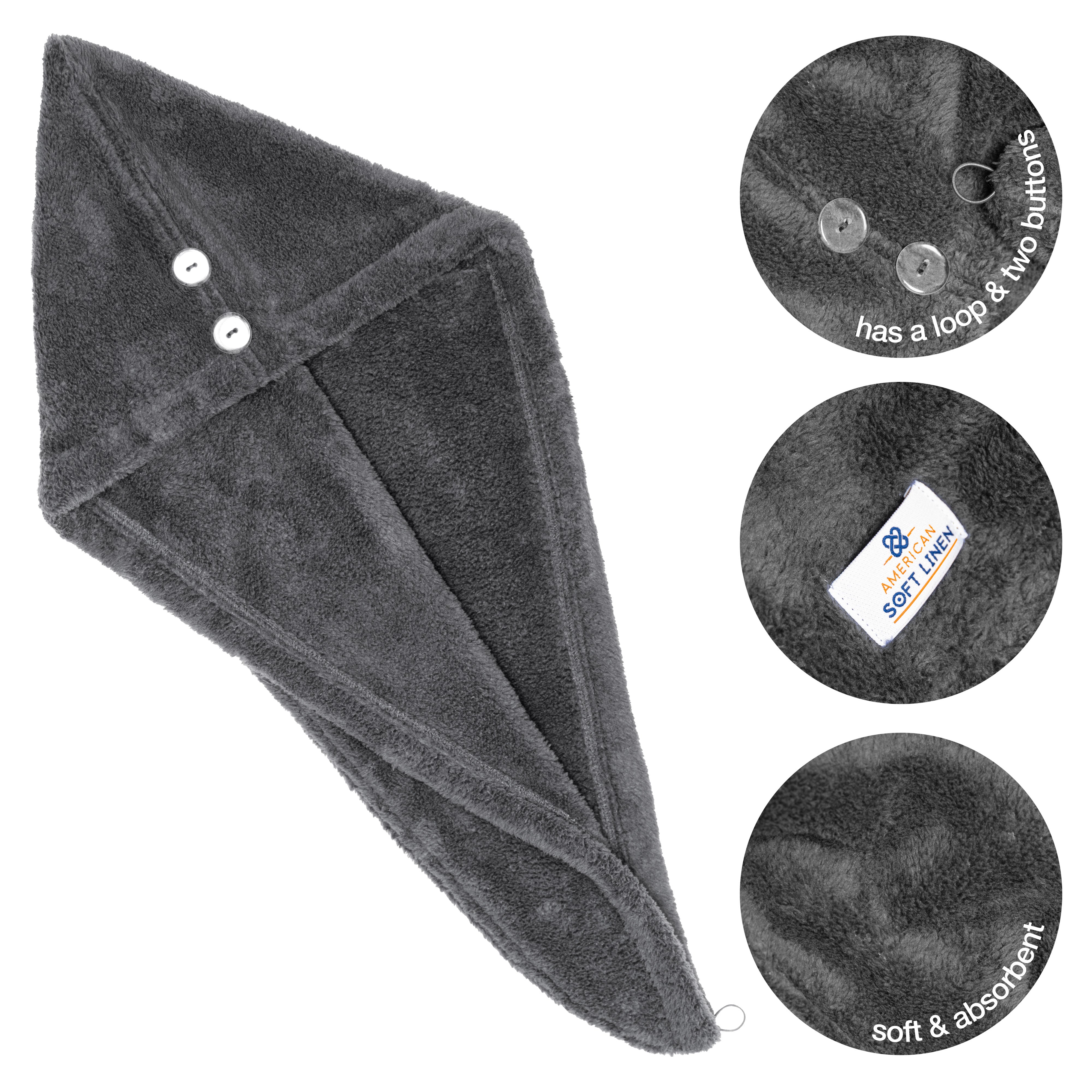 American-softlinen - Hair Drying Towel - 1-PACKED - 90 Piece Case Pack - Gray - 5