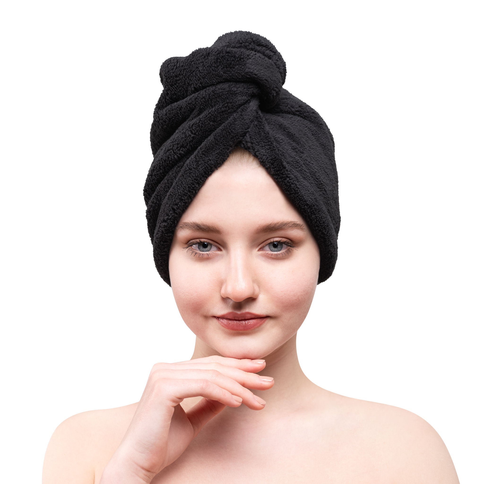 American-softlinen - Hair Drying Towel - 2-PACKED - 50 Piece Case Pack - Black - 1