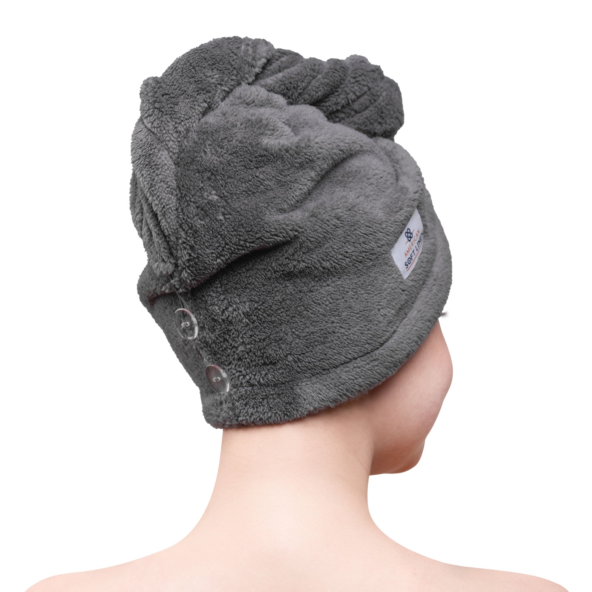 American-softlinen - Hair Drying Towel - 2-PACKED - 50 Piece Case Pack - Gray - 3