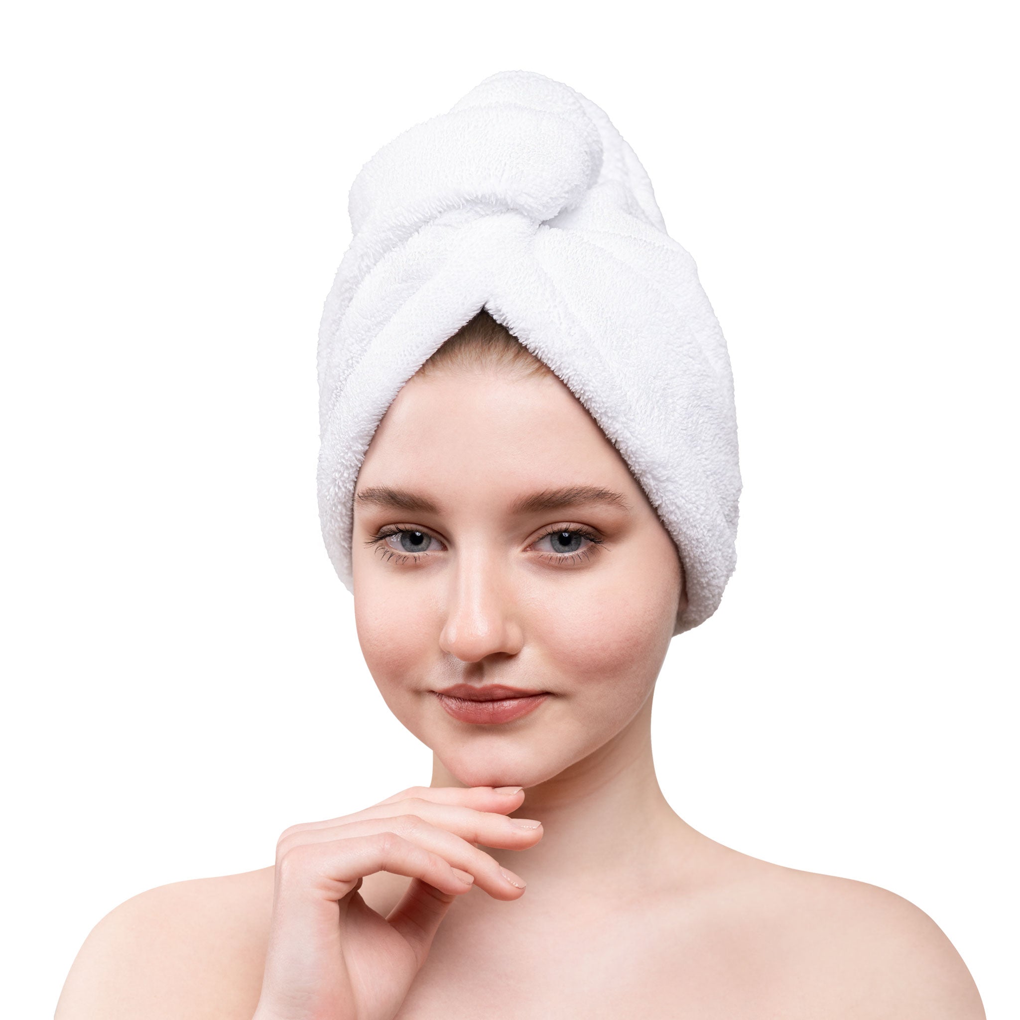 American-softlinen - Hair Drying Towel - 2-PACKED - 50 Piece Case Pack - White - 1
