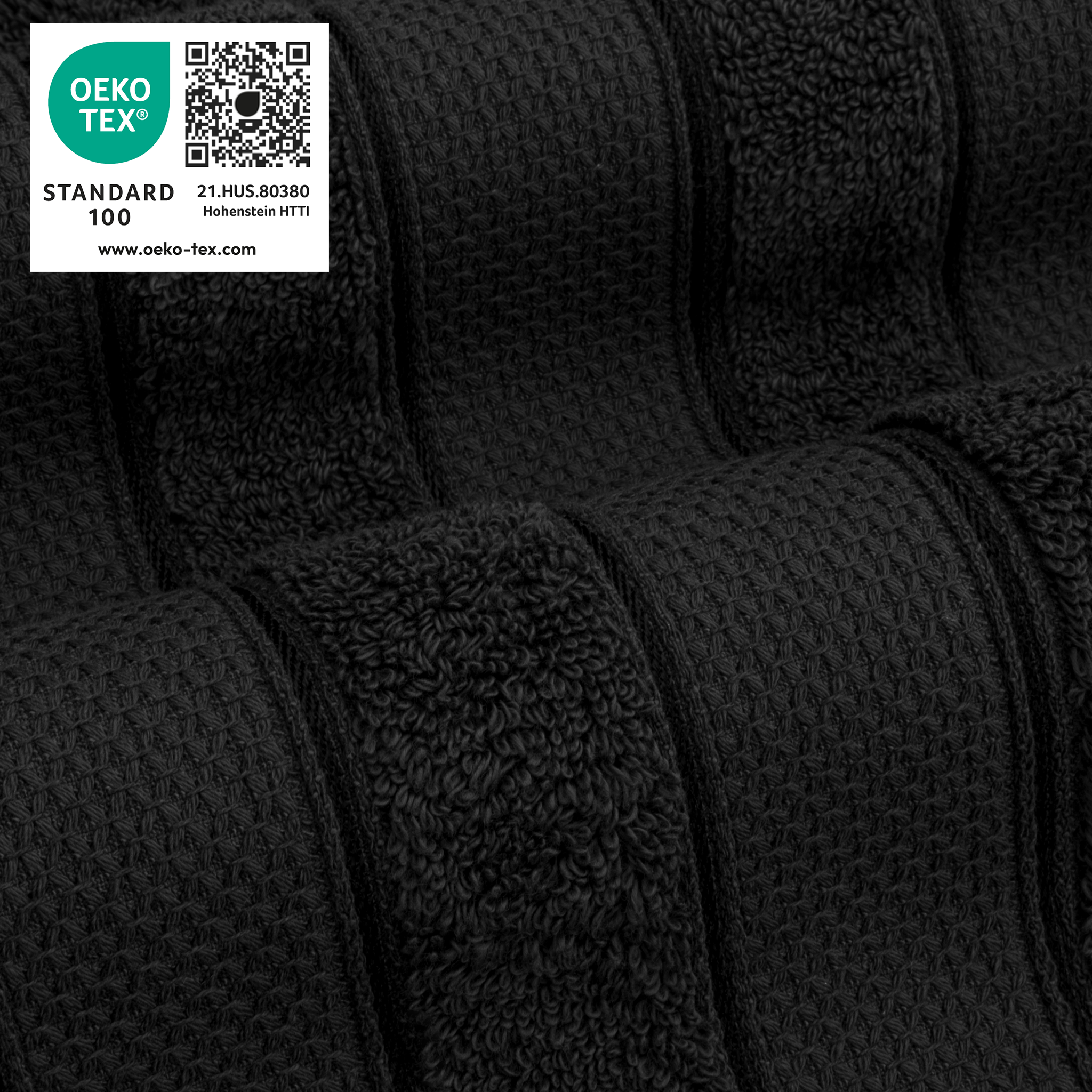 American-softlinen - Salem 6 Piece Turkish Combed Cotton Luxury Bath Towel Set - 10 Set Case Pack - Black - 3