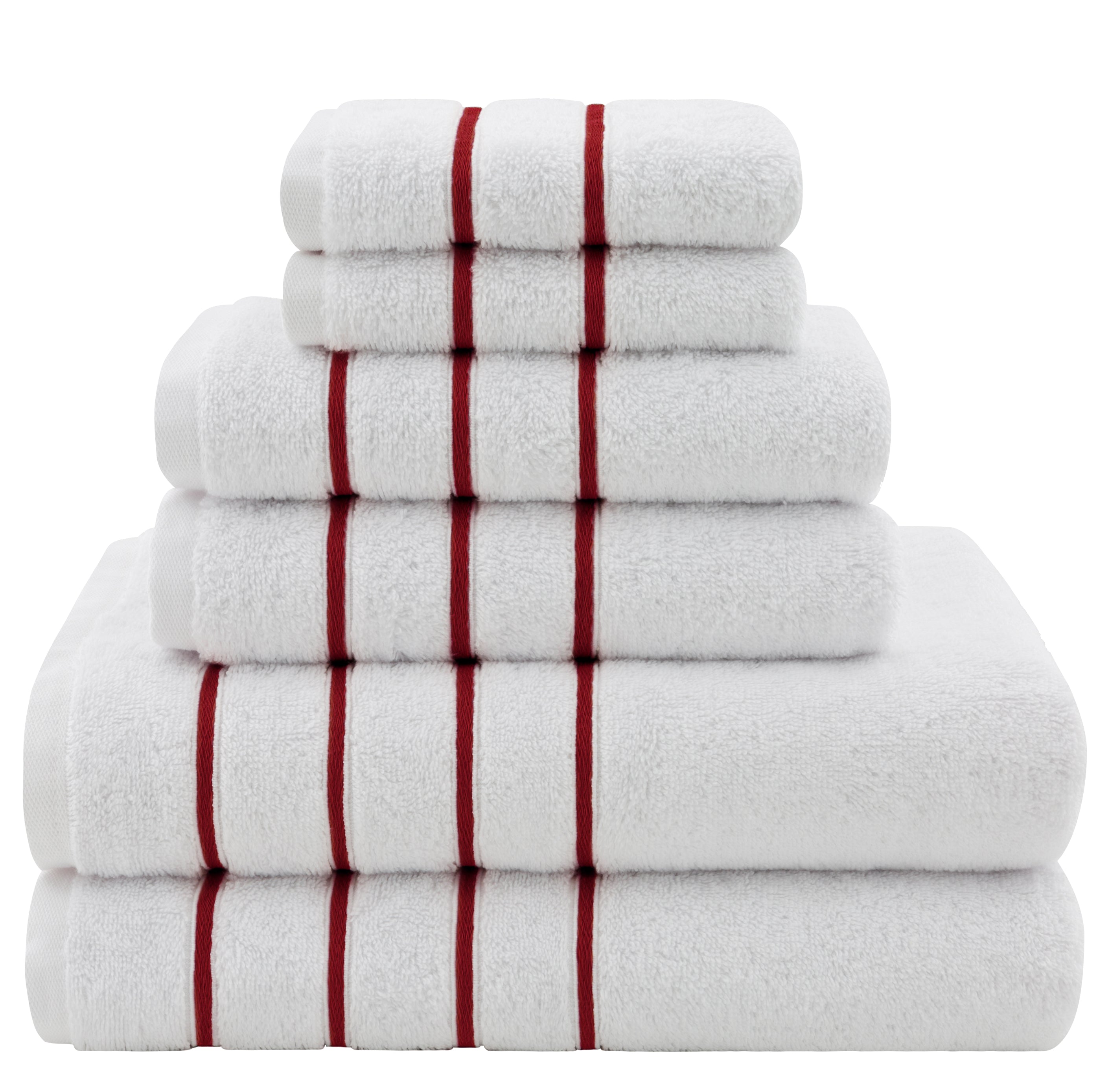 American-softlinen - Salem 6 Piece Turkish Cotton Luxury Towel Set - Bordeaux-Red - 0