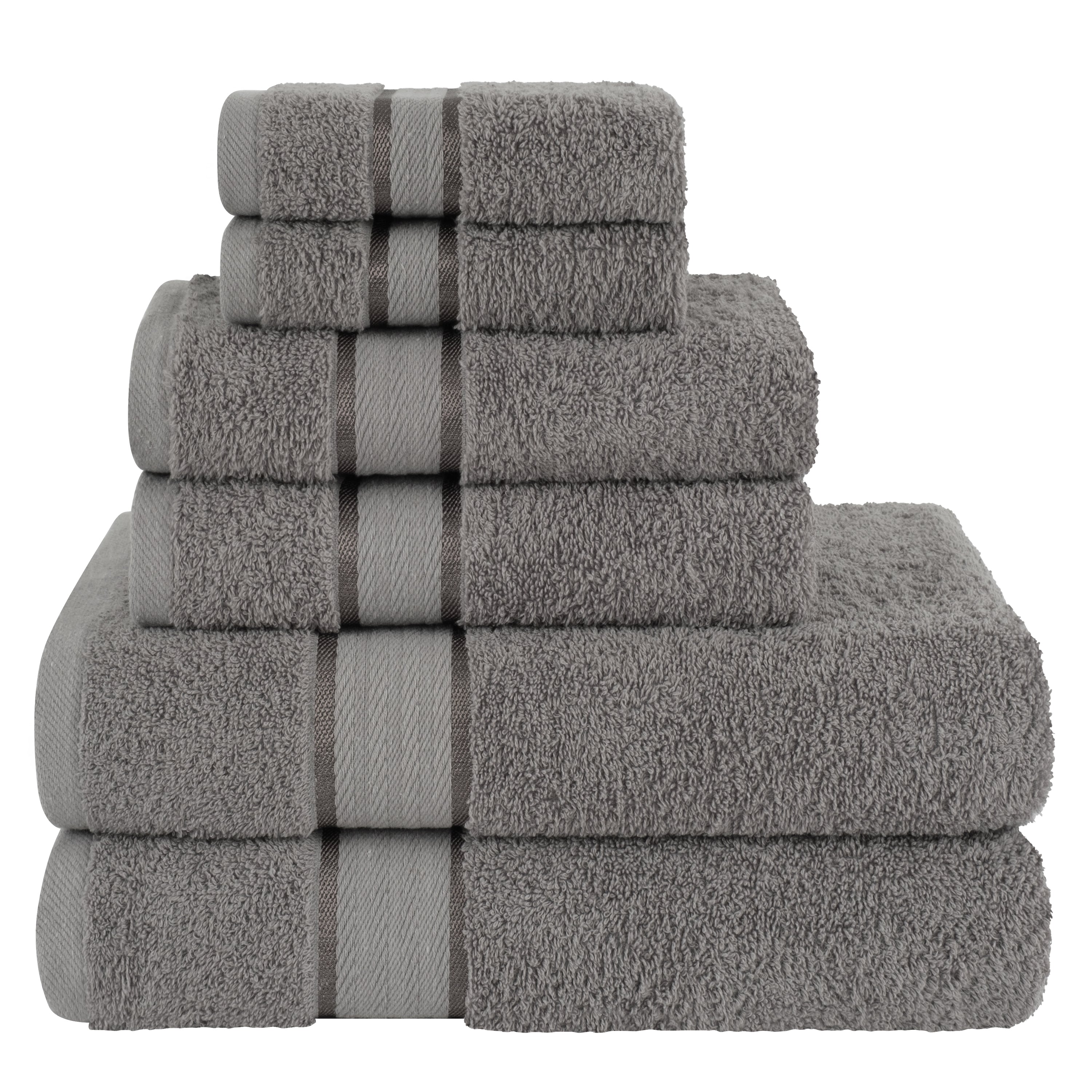American-softlinen - Salem 6 Piece Turkish Cotton Luxury Towel Set - Gray - 0