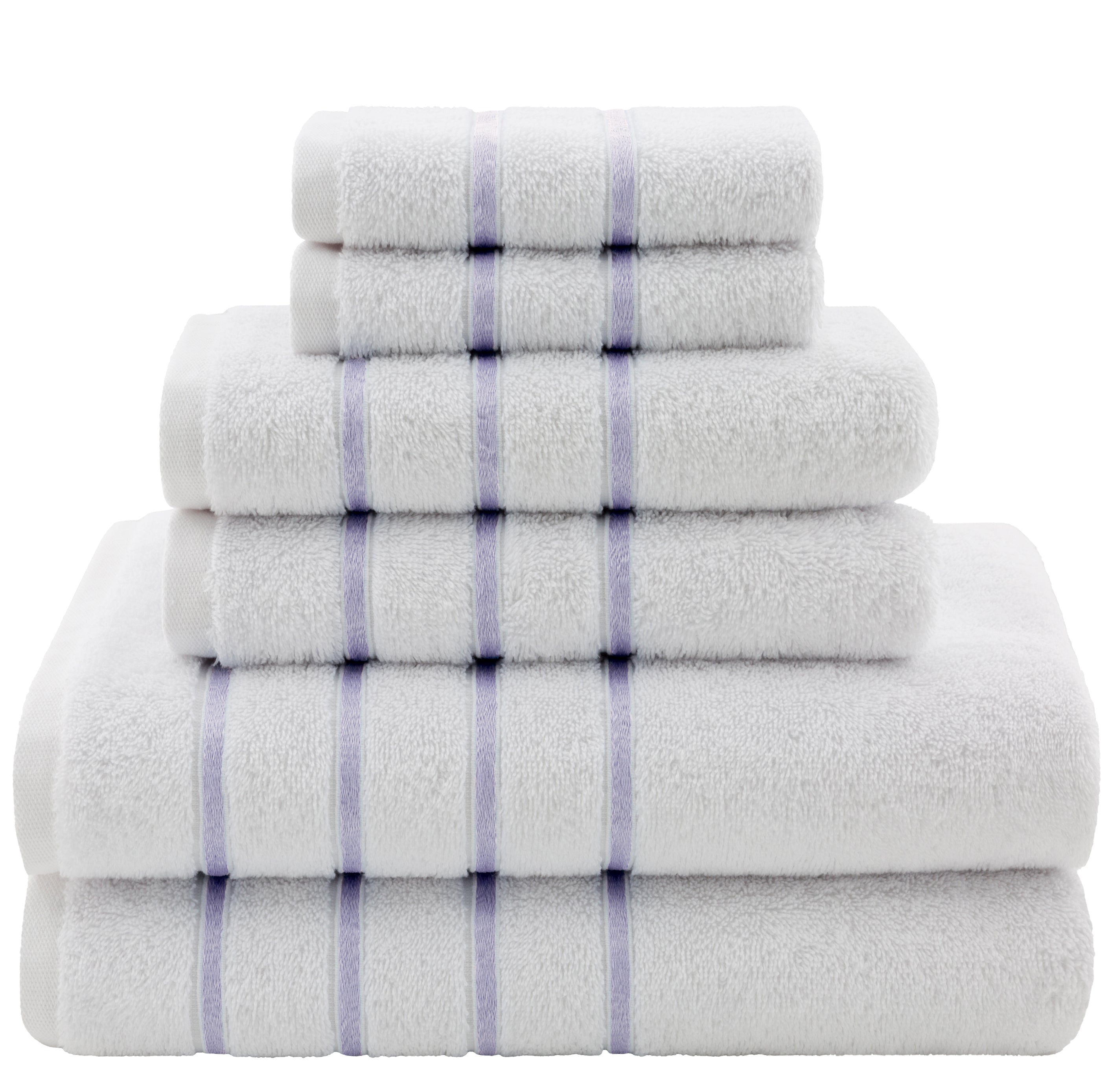 American-softlinen - Salem 6 Piece Turkish Cotton Luxury Towel Set - Lilac - 1