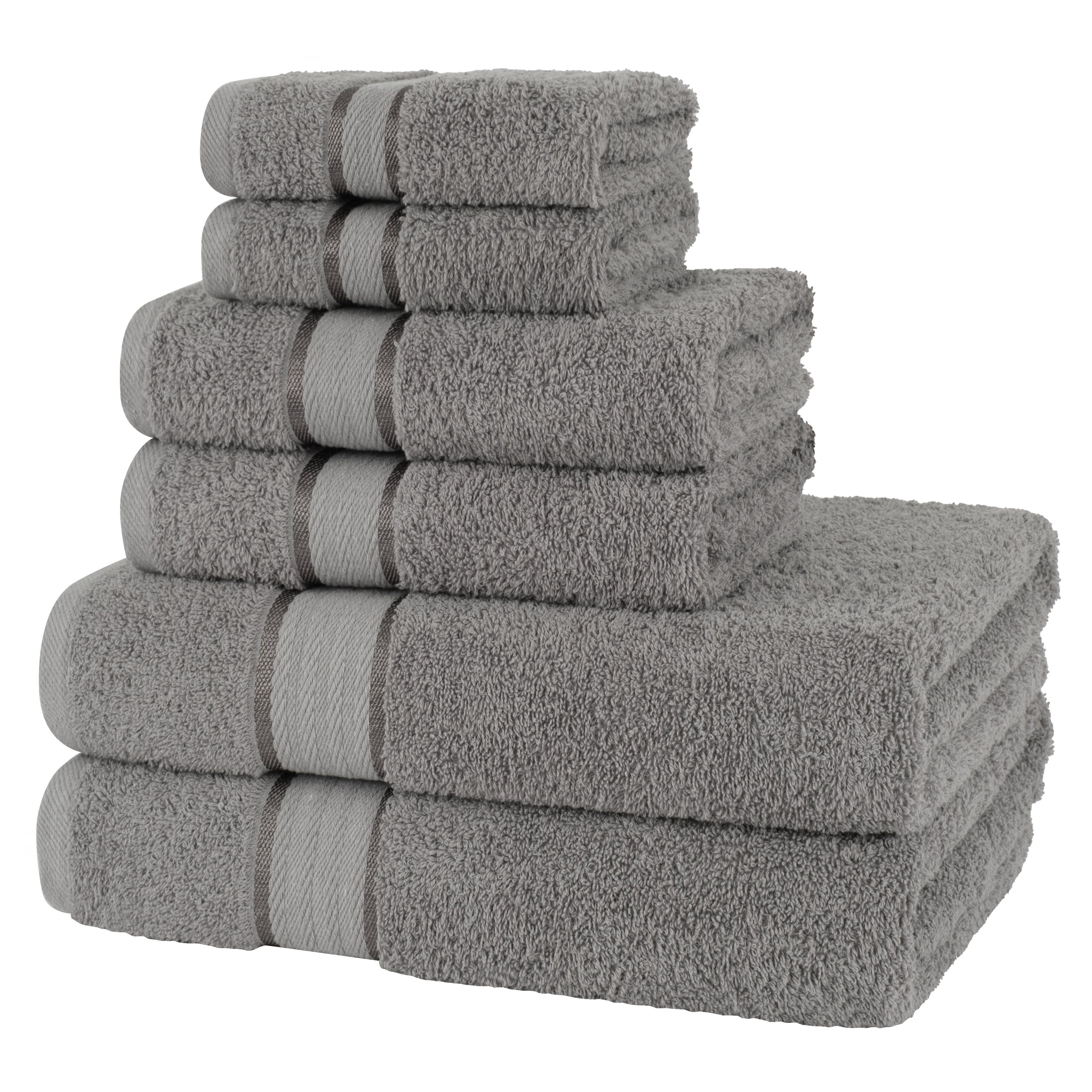 American-softlinen - Salem 6 Piece Turkish Cotton Luxury Towel Set - Gray - 3