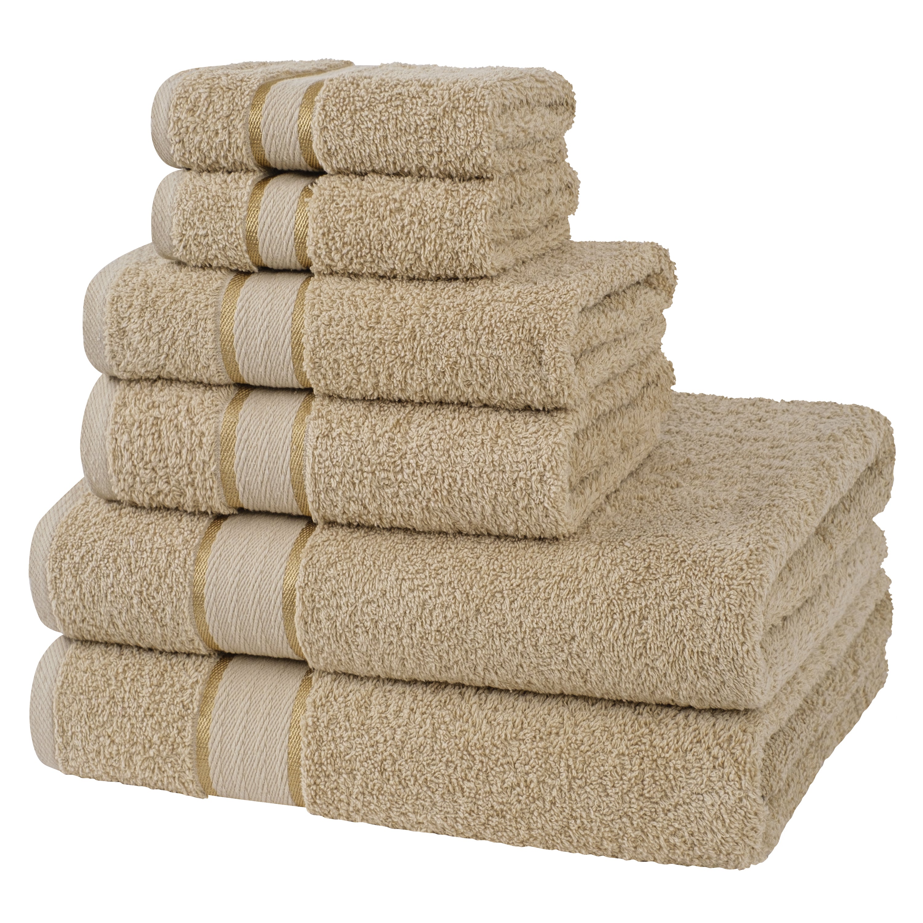 American-softlinen - Salem 6 Piece Turkish Cotton Luxury Towel Set - Sand-Taupe - 2