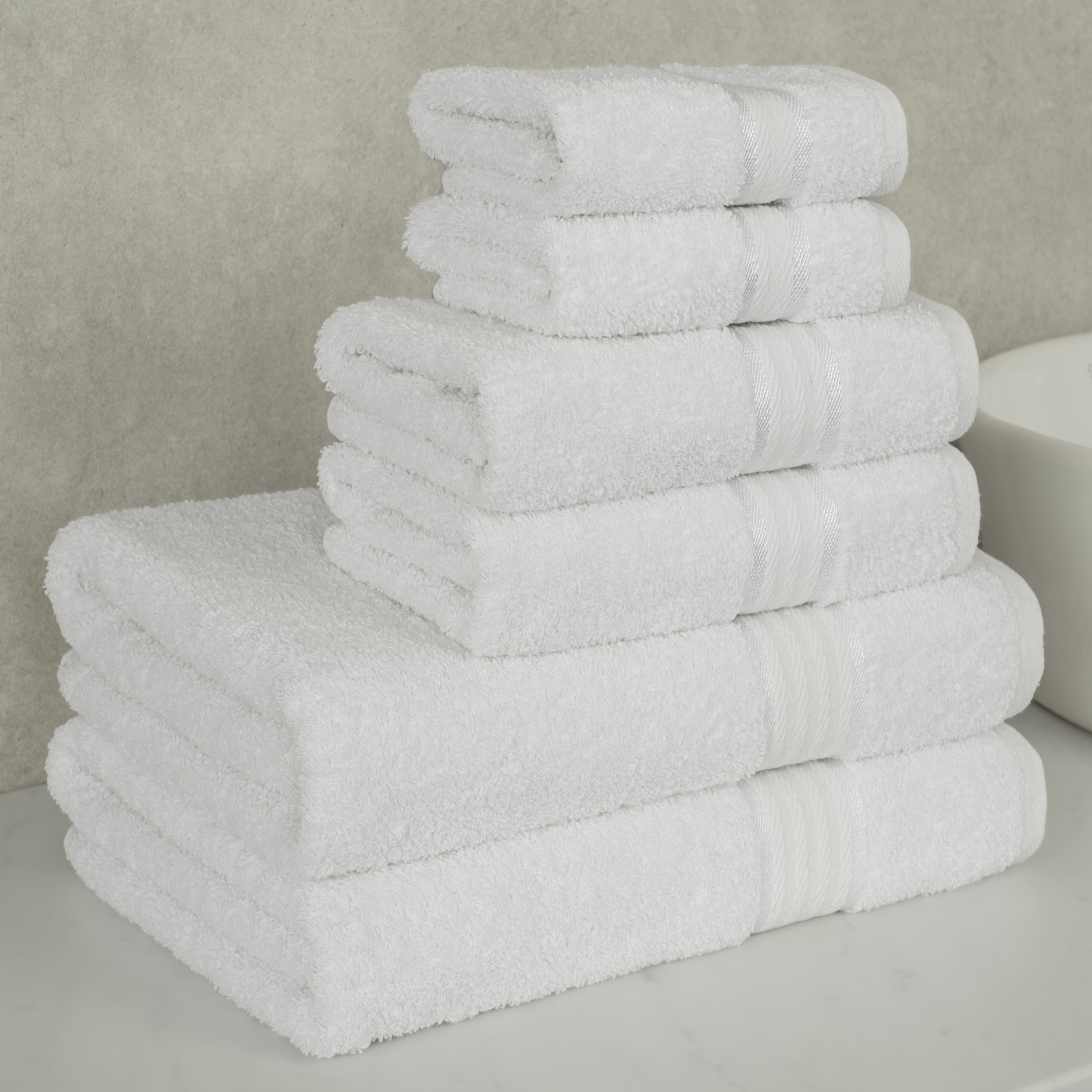 American-softlinen - Salem 6 Piece Turkish Cotton Luxury Towel Set - White - 2