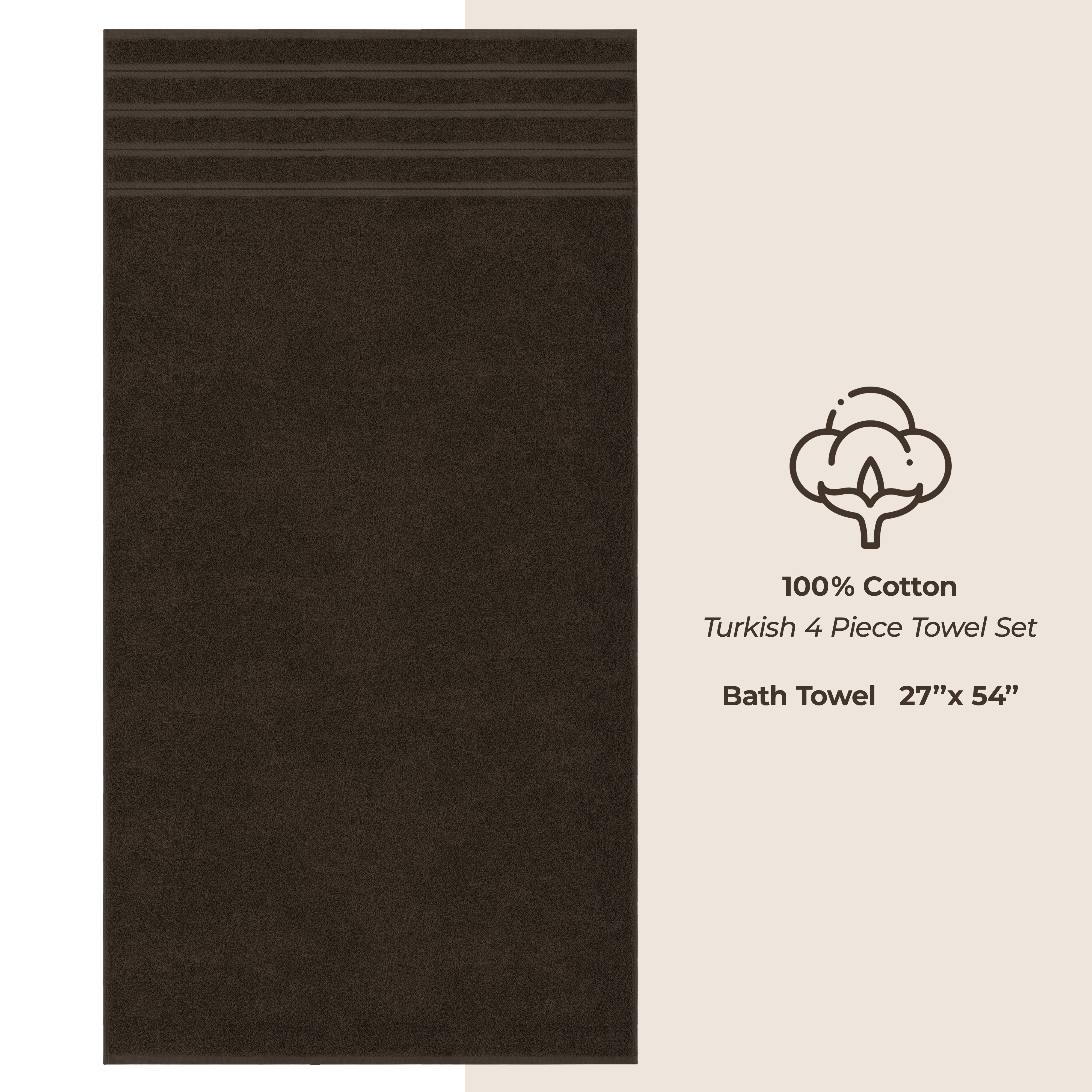 American-softlinen 100% Cotton Turkish Towels for Bathroom, 4 Pack Bath Towel Set,  Super Soft, Extra Large Bath Towels