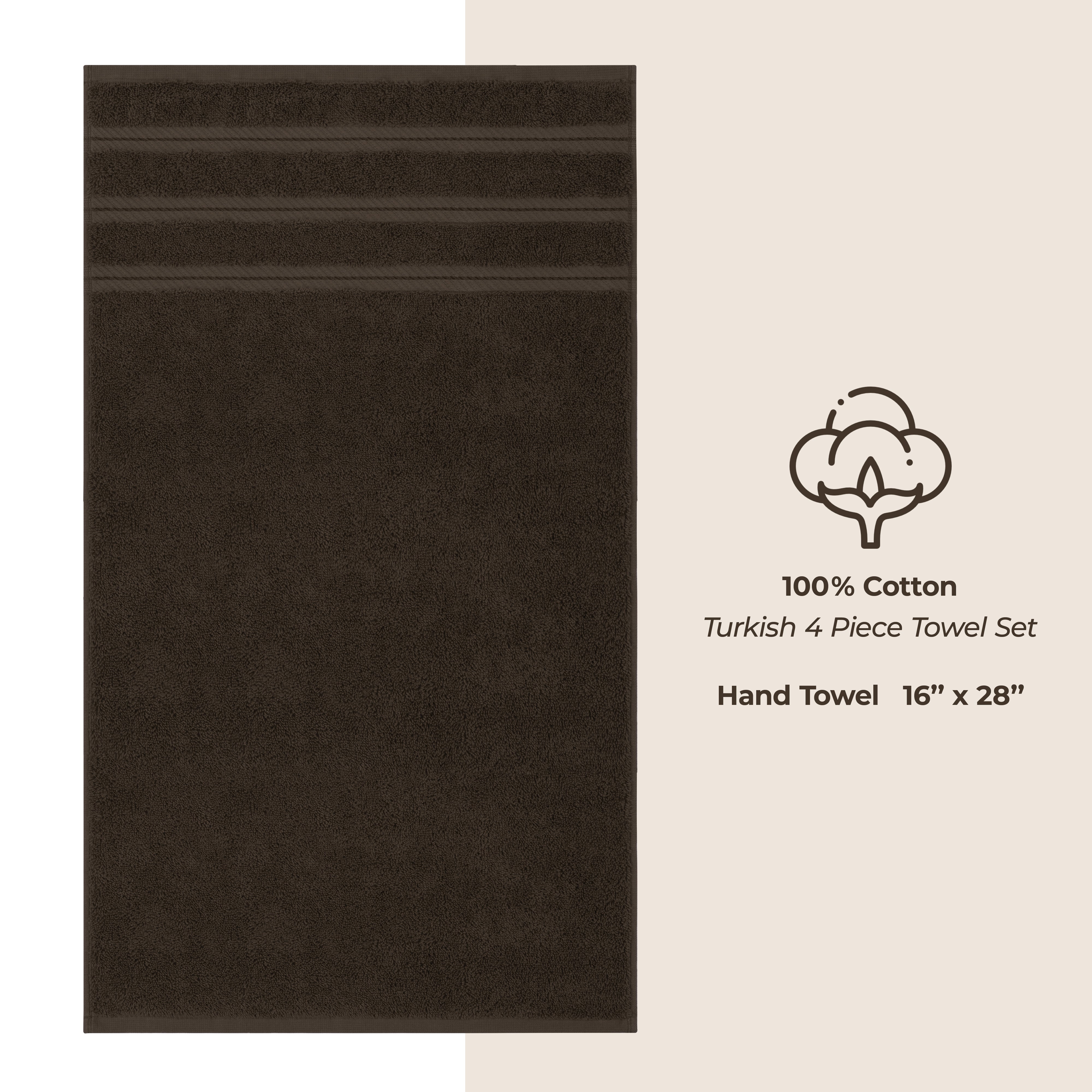 American-softlinen 100%  Cotton Turkish Towels, 4 Pack Hand Towel Set, Super Soft, Absorbent, Quick Dry Premium Towels