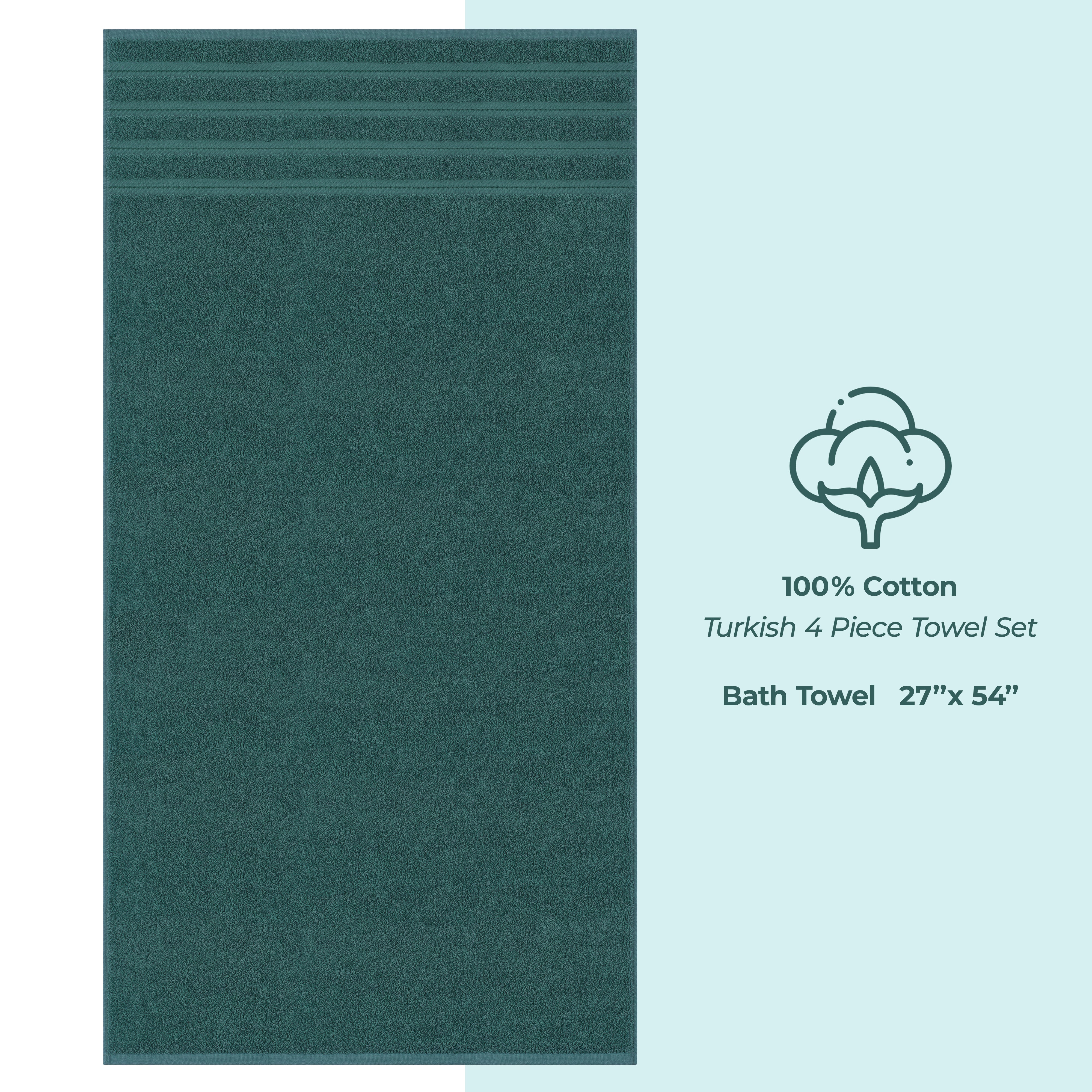 American-softlinen 100% Cotton Turkish Towels for Bathroom, 4 Pack Bath Towel Set,  Super Soft, Extra Large Bath Towels