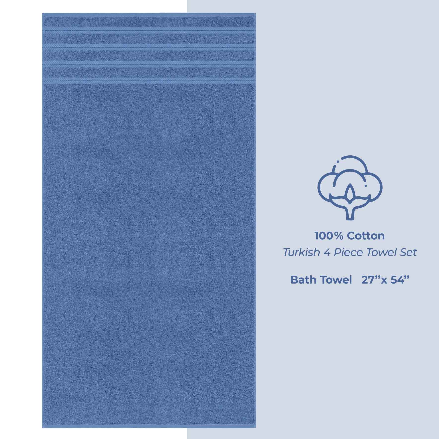 American-softlinen 100% Cotton Turkish Towels for Bathroom, 4 Pack Bath Towel Set,  Super Soft, Extra Large Bath Towels