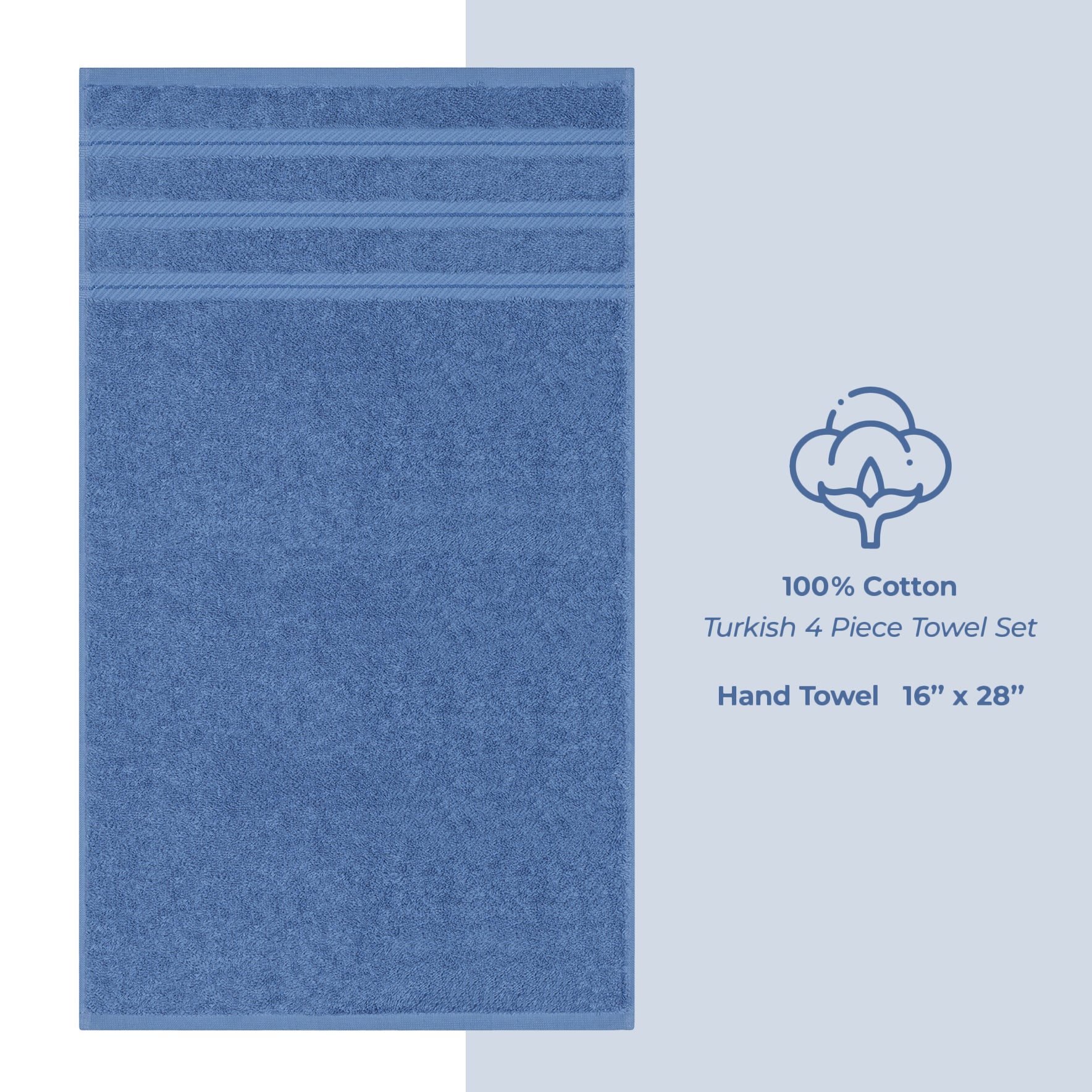 American-softlinen 100%  Cotton Turkish Towels, 4 Pack Hand Towel Set, Super Soft, Absorbent, Quick Dry Premium Towels