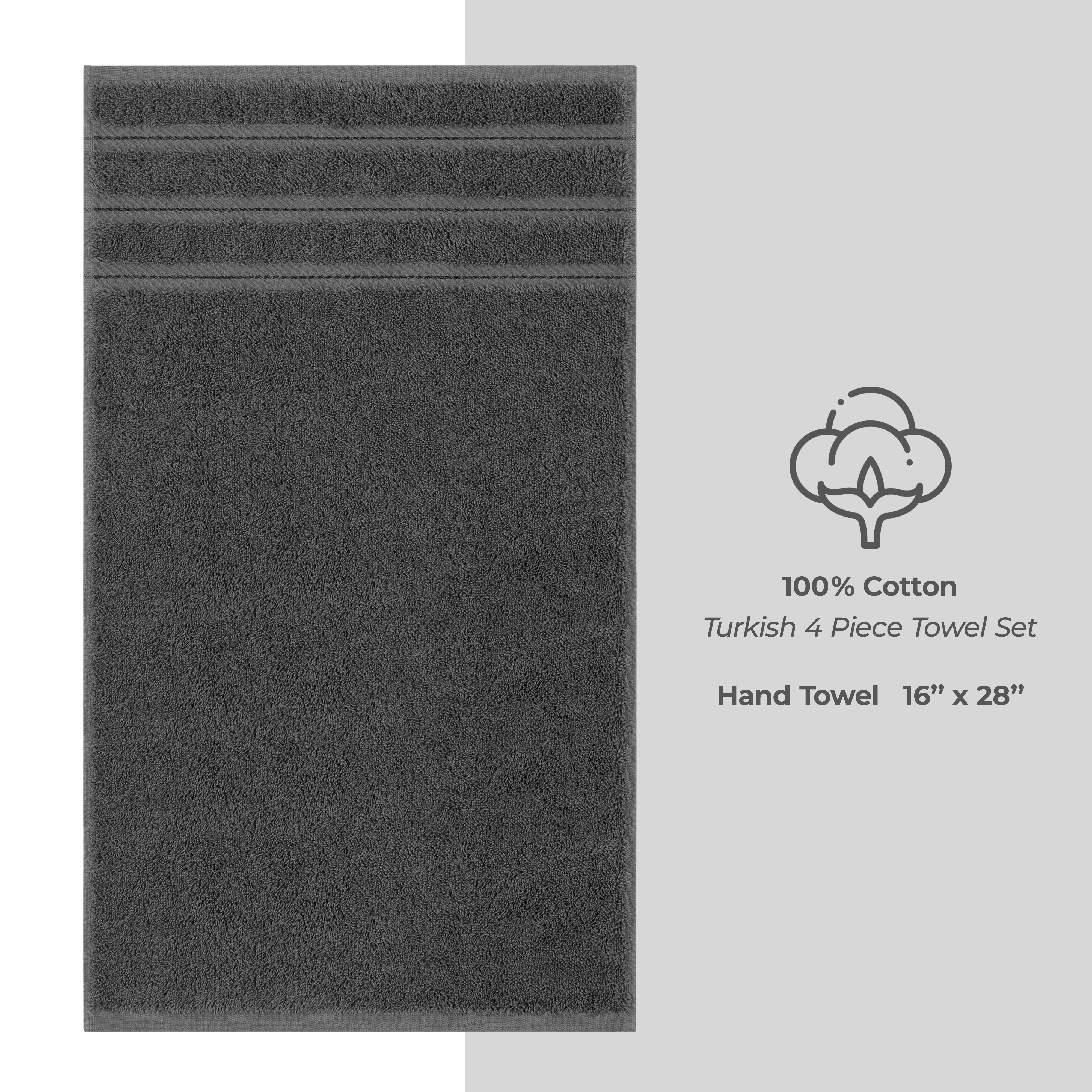 American-softlinen 100%  Cotton Turkish Towels, 4 Pack Hand Towel Set, Super Soft, Absorbent, Quick Dry Premium Towels