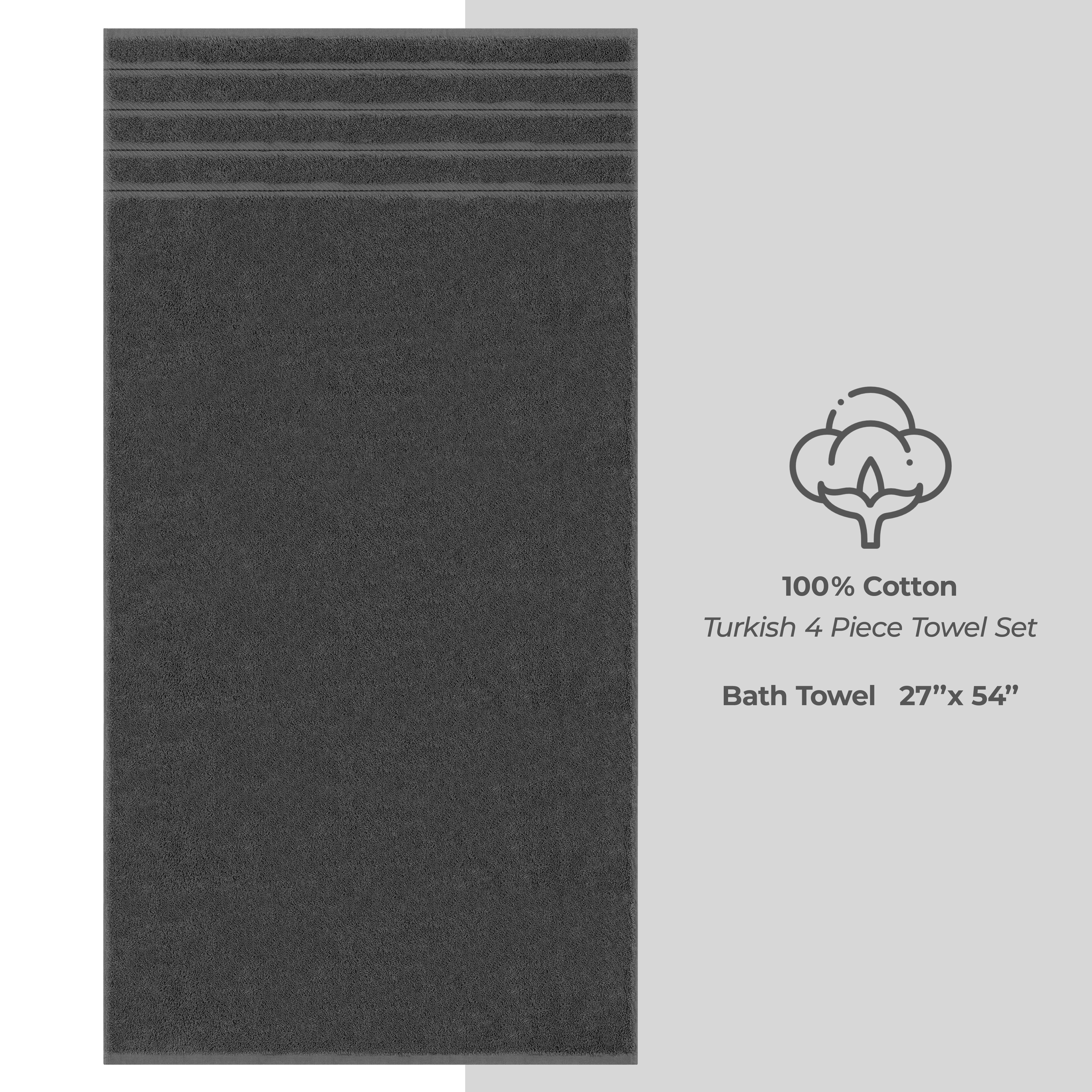 American-softlinen 100% Cotton Turkish Towels for Bathroom, 4 Pack Bath Towel Set,  Super Soft, Extra Large Bath Towels
