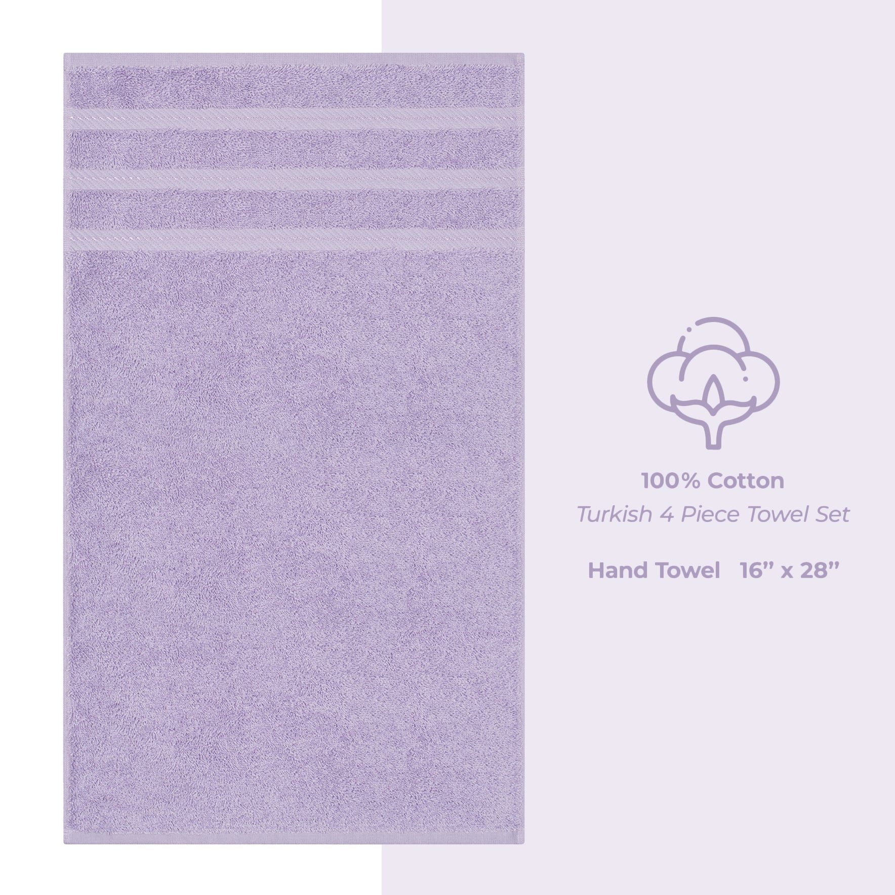 American-softlinen 100%  Cotton Turkish Towels, 4 Pack Hand Towel Set, Super Soft, Absorbent, Quick Dry Premium Towels
