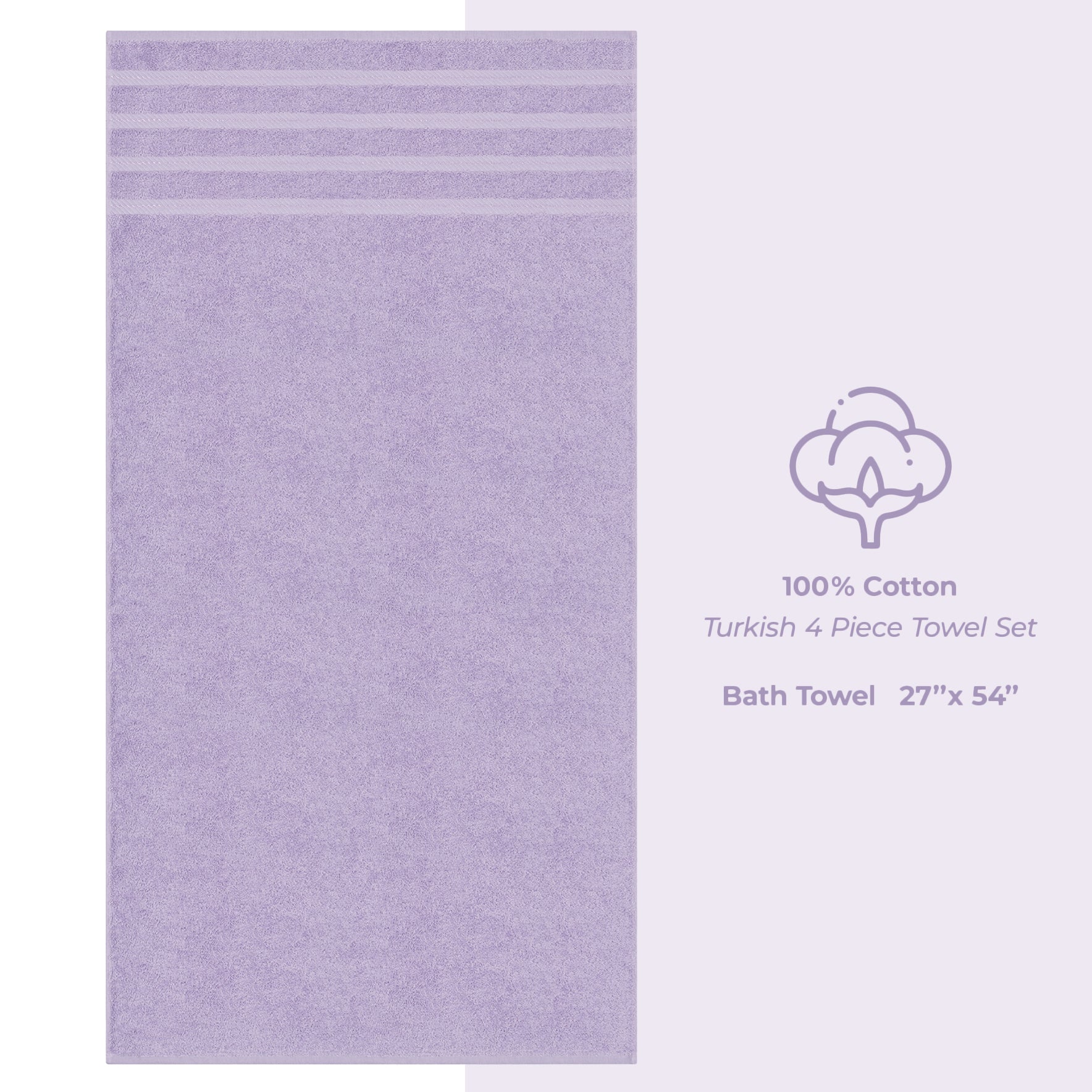 American-softlinen 100% Cotton Turkish Towels for Bathroom, 4 Pack Bath Towel Set,  Super Soft, Extra Large Bath Towels