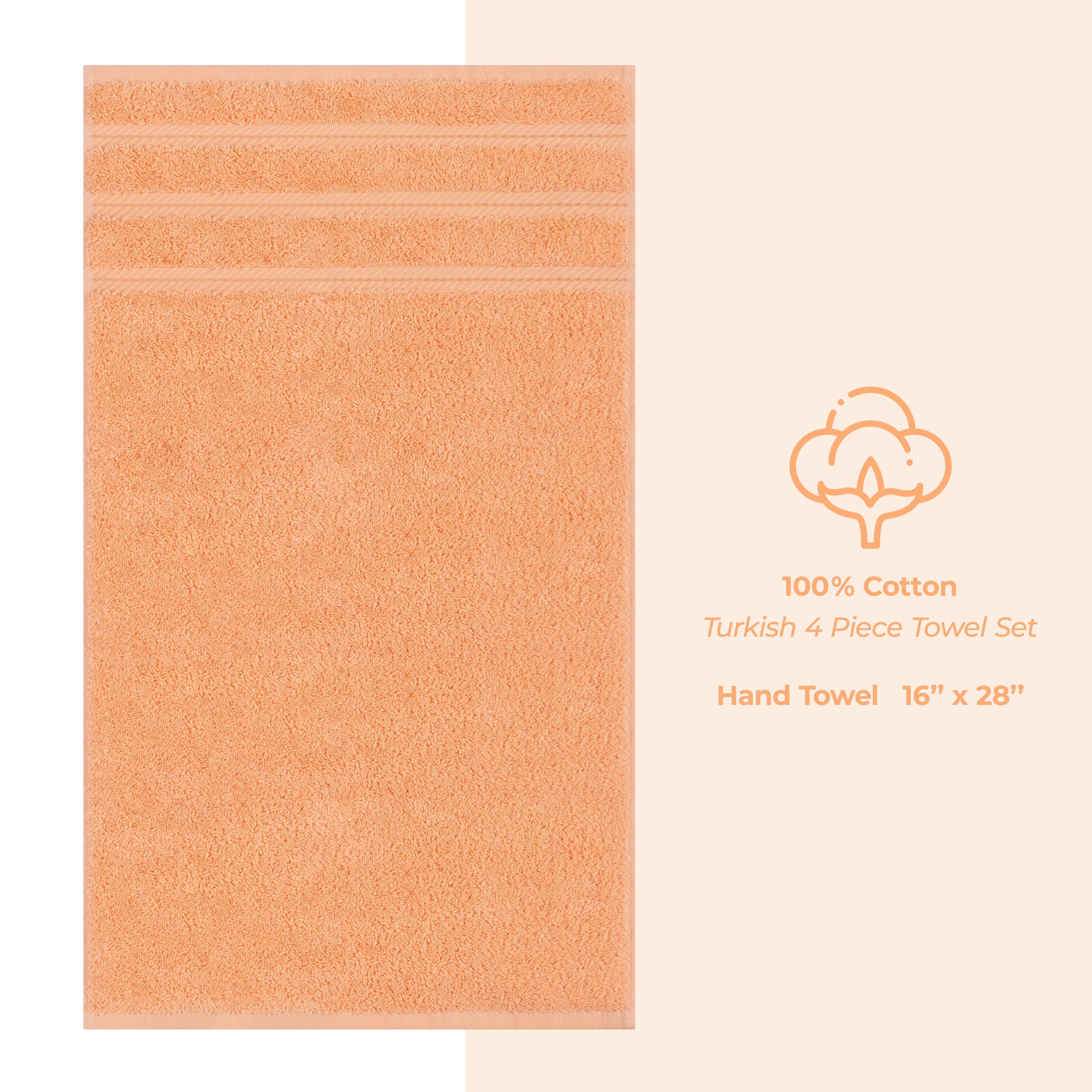 American-softlinen 100%  Cotton Turkish Towels, 4 Pack Hand Towel Set, Super Soft, Absorbent, Quick Dry Premium Towels