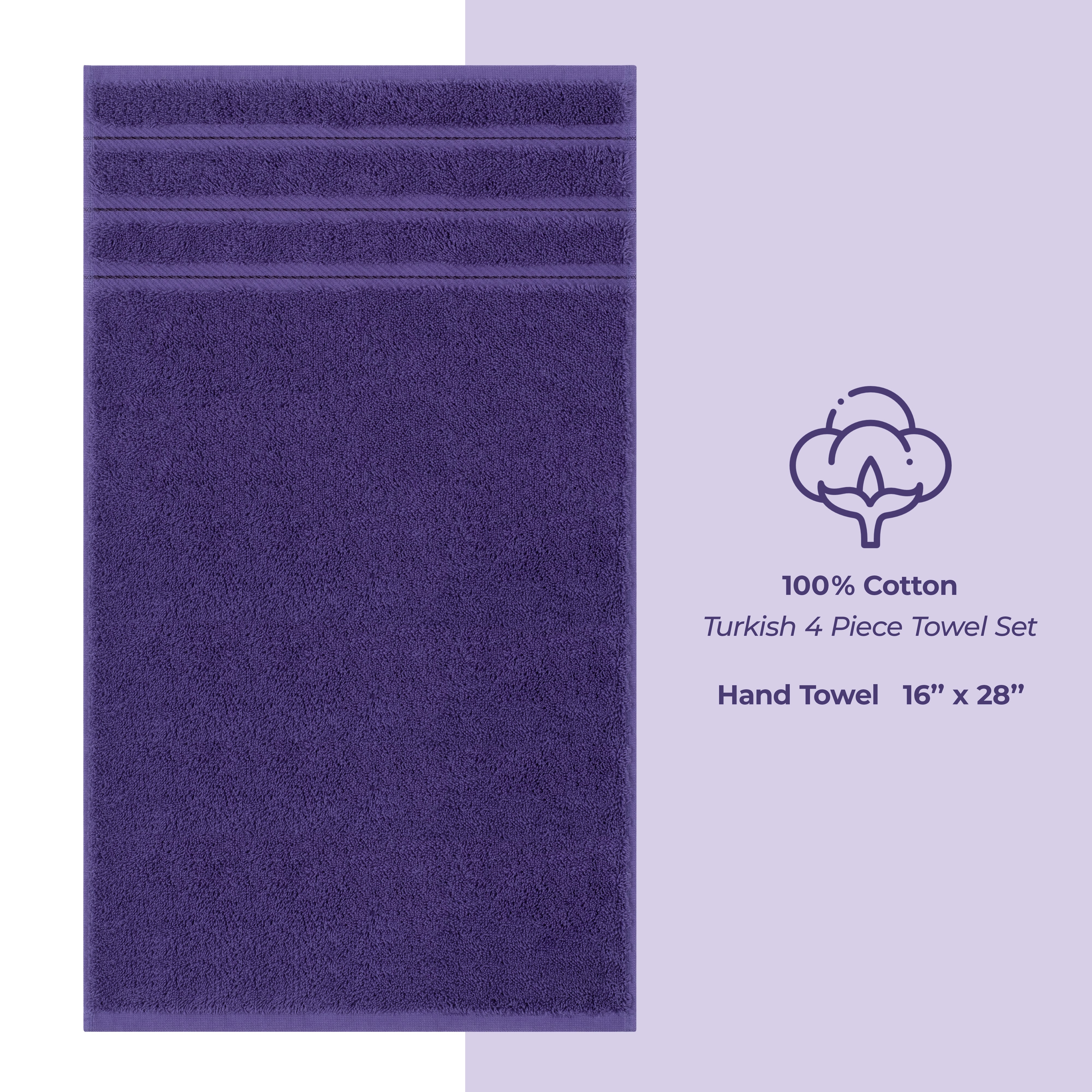 American-softlinen 100%  Cotton Turkish Towels, 4 Pack Hand Towel Set, Super Soft, Absorbent, Quick Dry Premium Towels