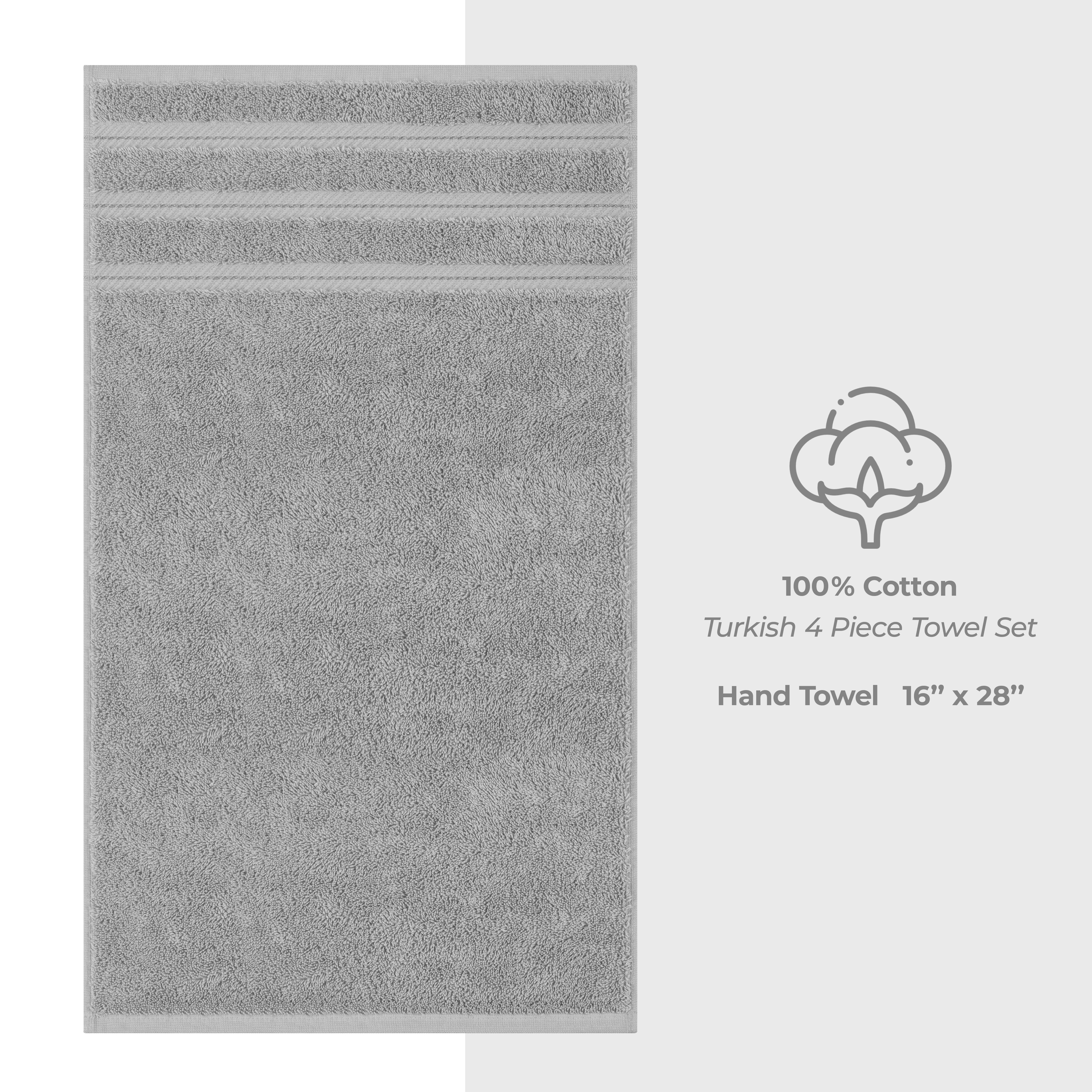 American-softlinen 100%  Cotton Turkish Towels, 4 Pack Hand Towel Set, Super Soft, Absorbent, Quick Dry Premium Towels