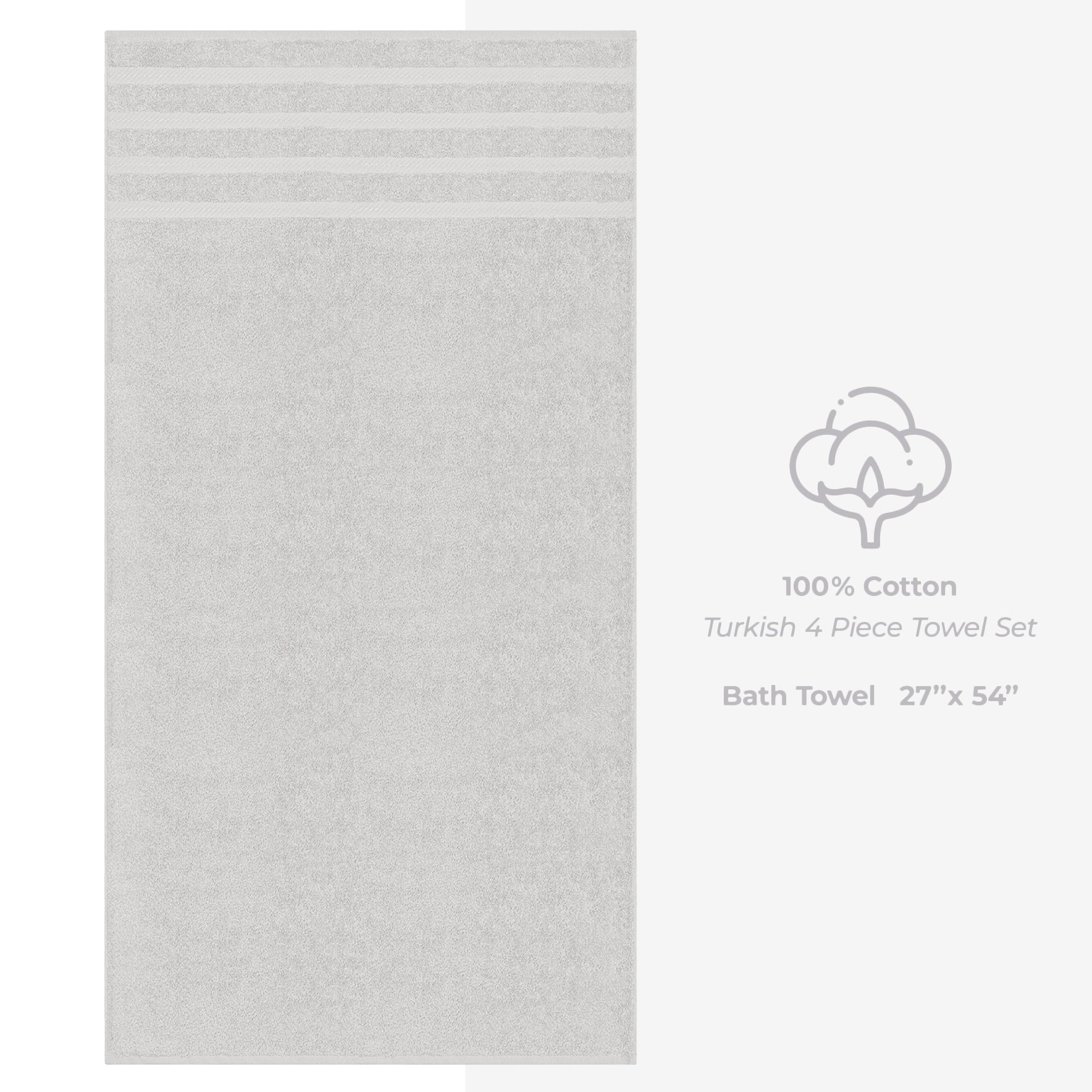 American-softlinen 100% Cotton Turkish Towels for Bathroom, 4 Pack Bath Towel Set,  Super Soft, Extra Large Bath Towels
