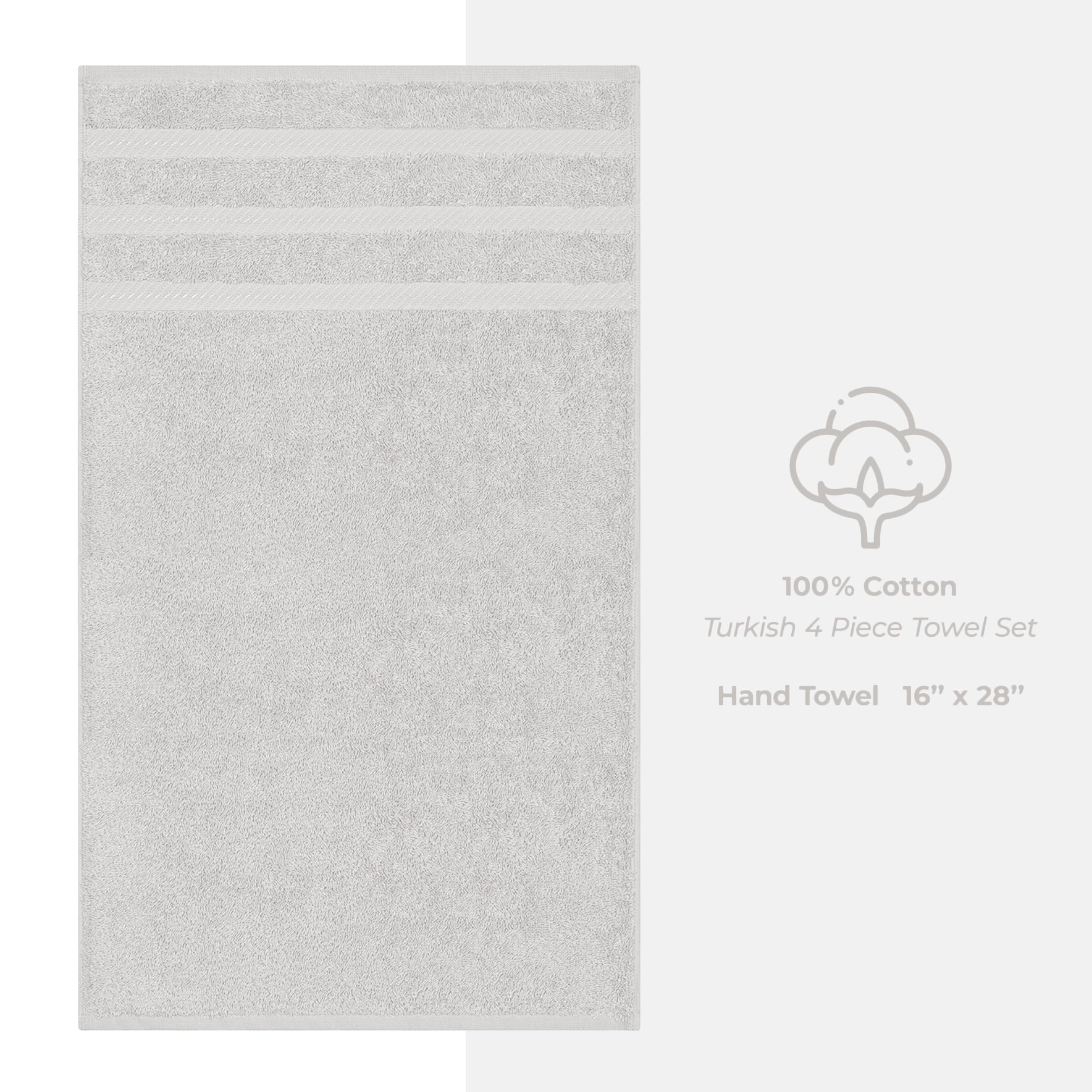 American-softlinen 100%  Cotton Turkish Towels, 4 Pack Hand Towel Set, Super Soft, Absorbent, Quick Dry Premium Towels