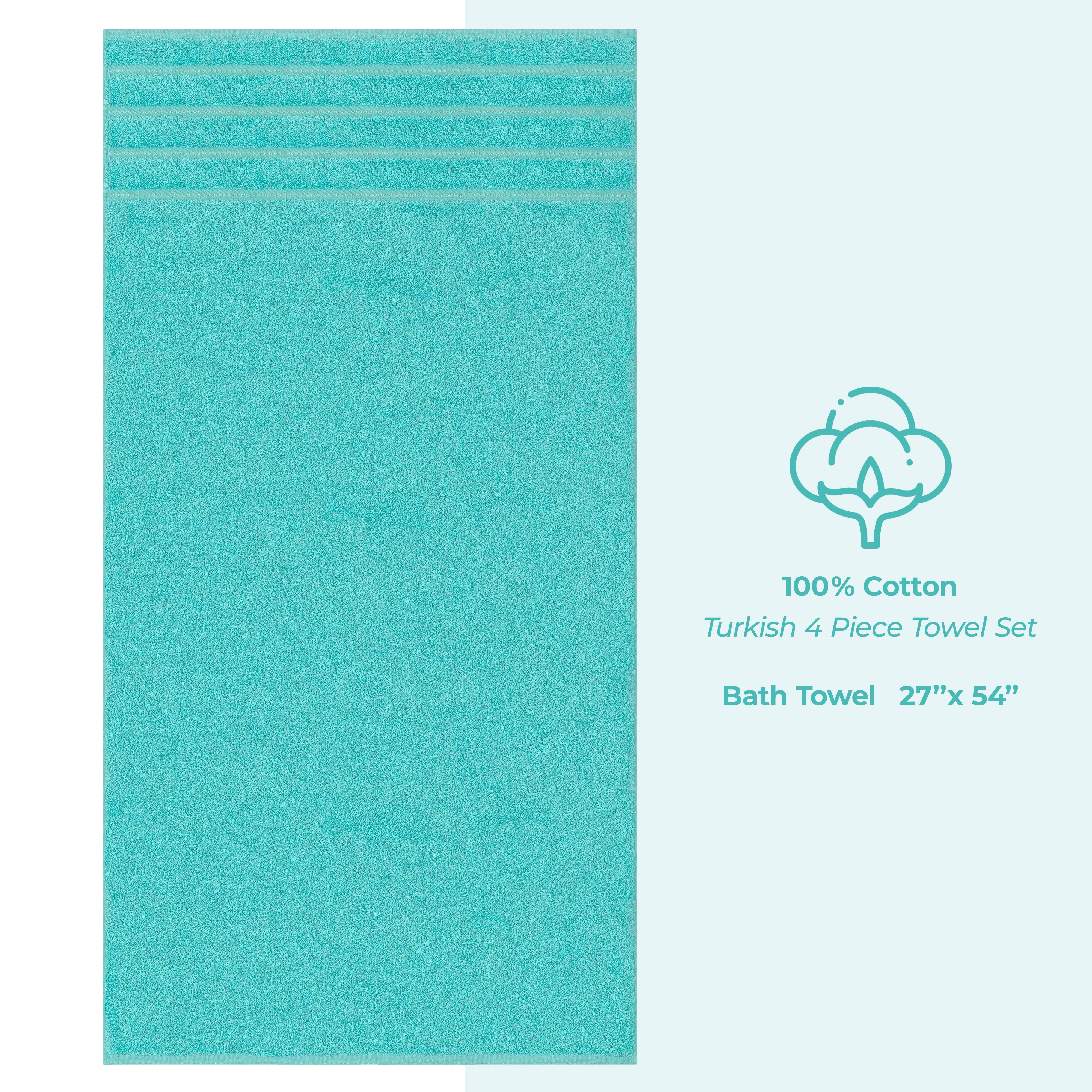 American-softlinen 100% Cotton Turkish Towels for Bathroom, 4 Pack Bath Towel Set,  Super Soft, Extra Large Bath Towels