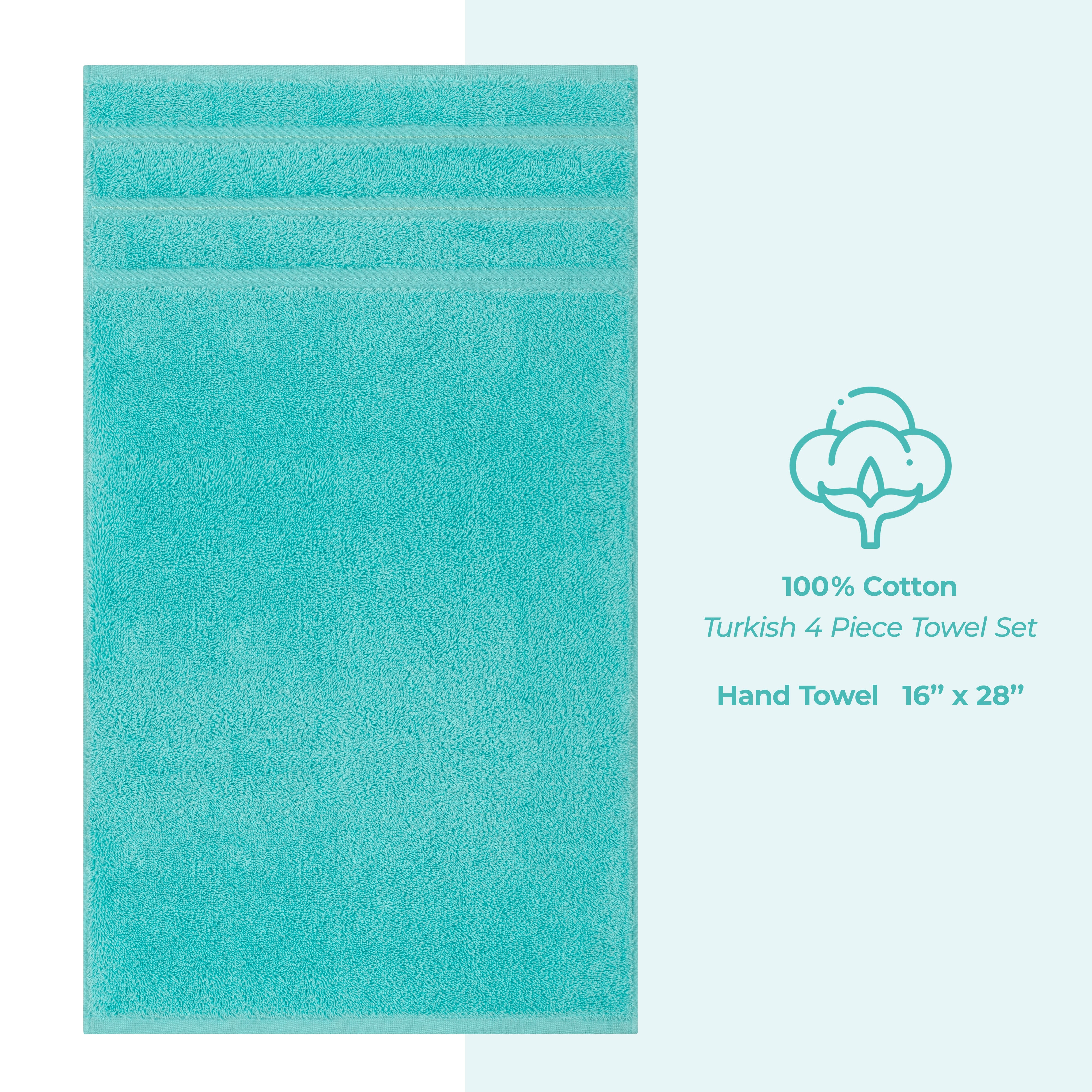 American-softlinen 100%  Cotton Turkish Towels, 4 Pack Hand Towel Set, Super Soft, Absorbent, Quick Dry Premium Towels