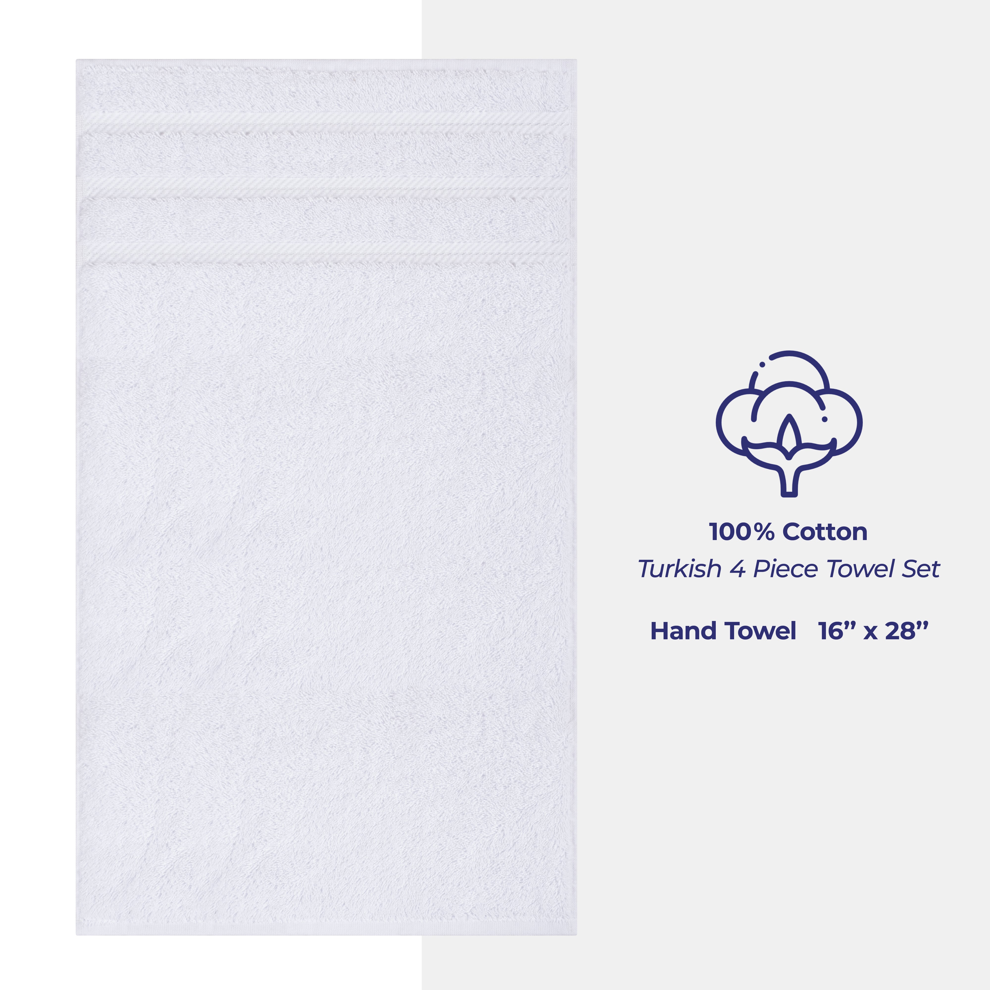American-softlinen 100%  Cotton Turkish Towels, 4 Pack Hand Towel Set, Super Soft, Absorbent, Quick Dry Premium Towels