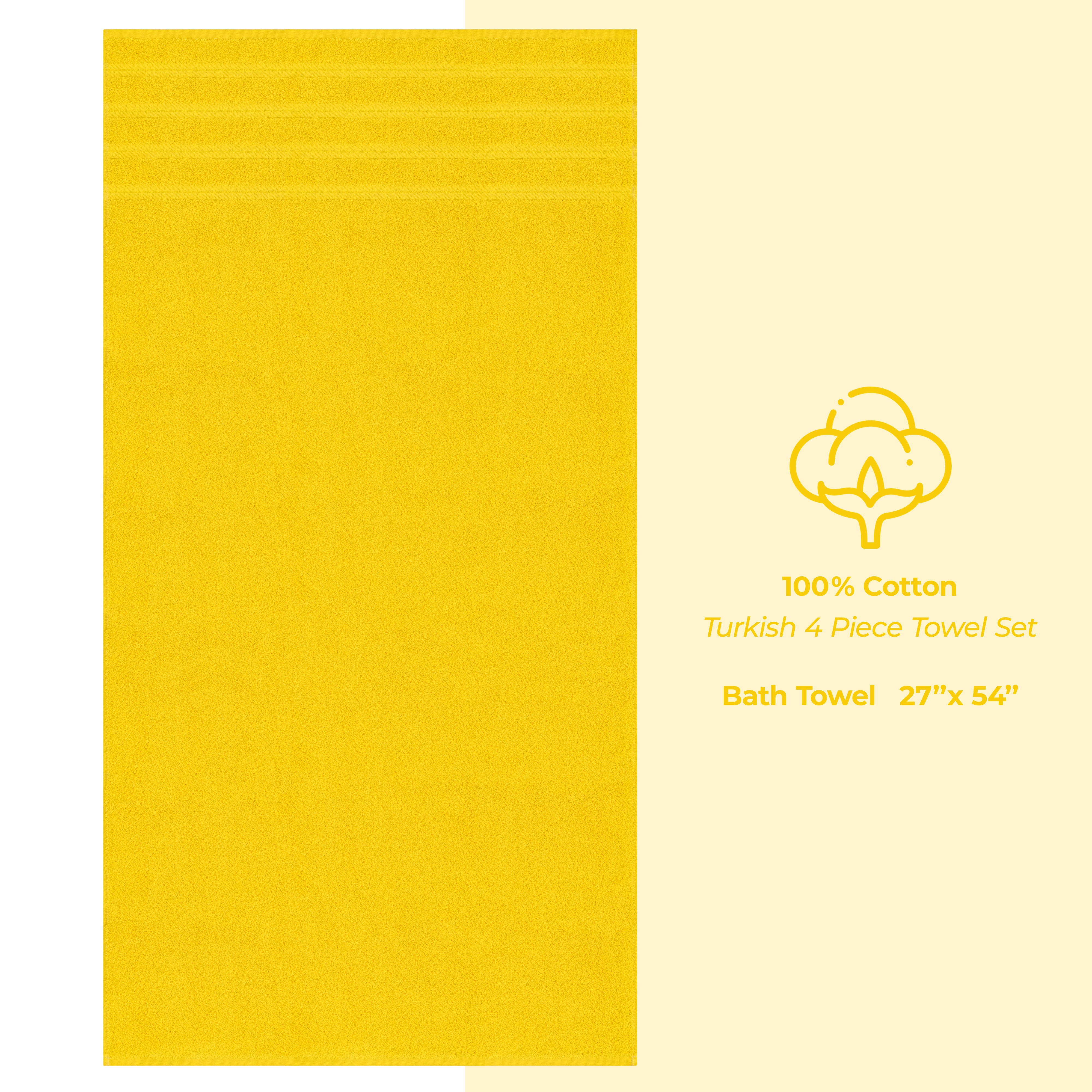 American-softlinen 100% Cotton Turkish Towels for Bathroom, 4 Pack Bath Towel Set,  Super Soft, Extra Large Bath Towels
