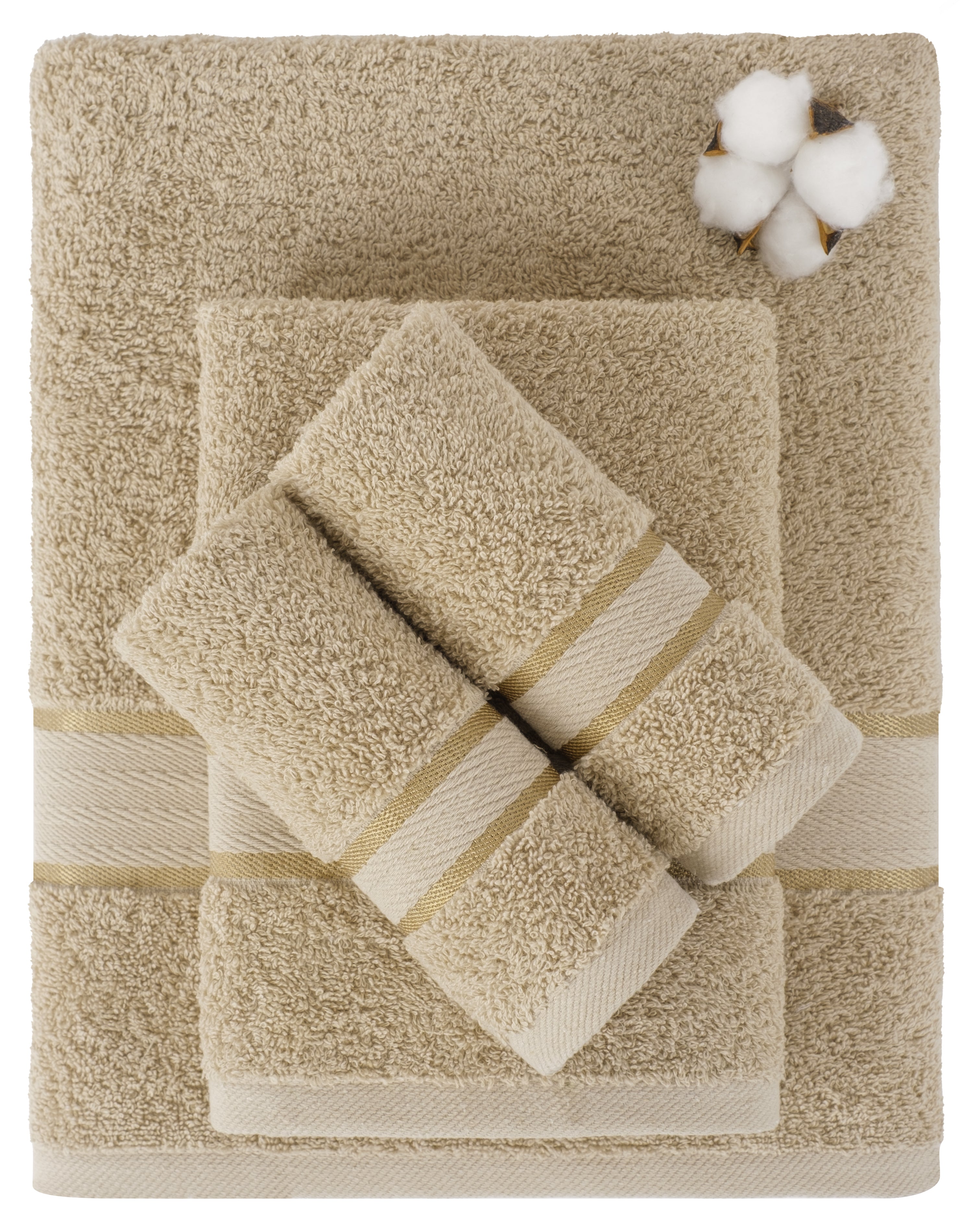 American-softlinen - Salem 6 Piece Turkish Cotton Luxury Towel Set - Sand-Taupe - 4