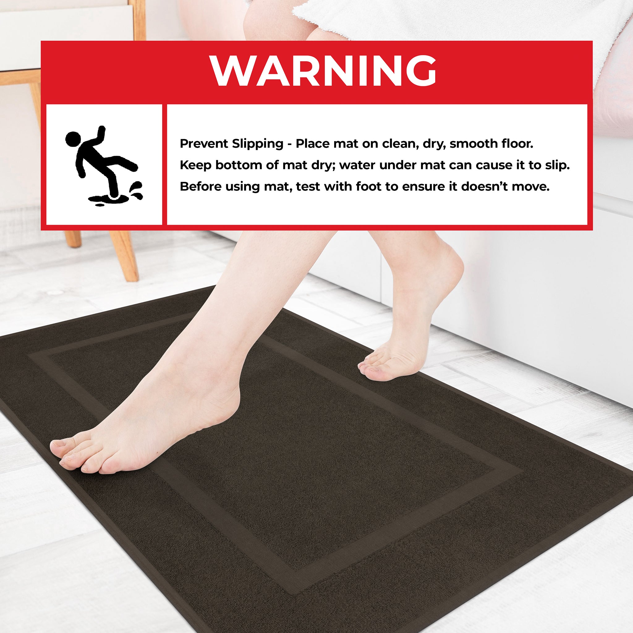 American-softlinen Bekos 100% Cotton Bath Mat Set, 2 Piece 20x34 inches Bath Mats for Bathroom