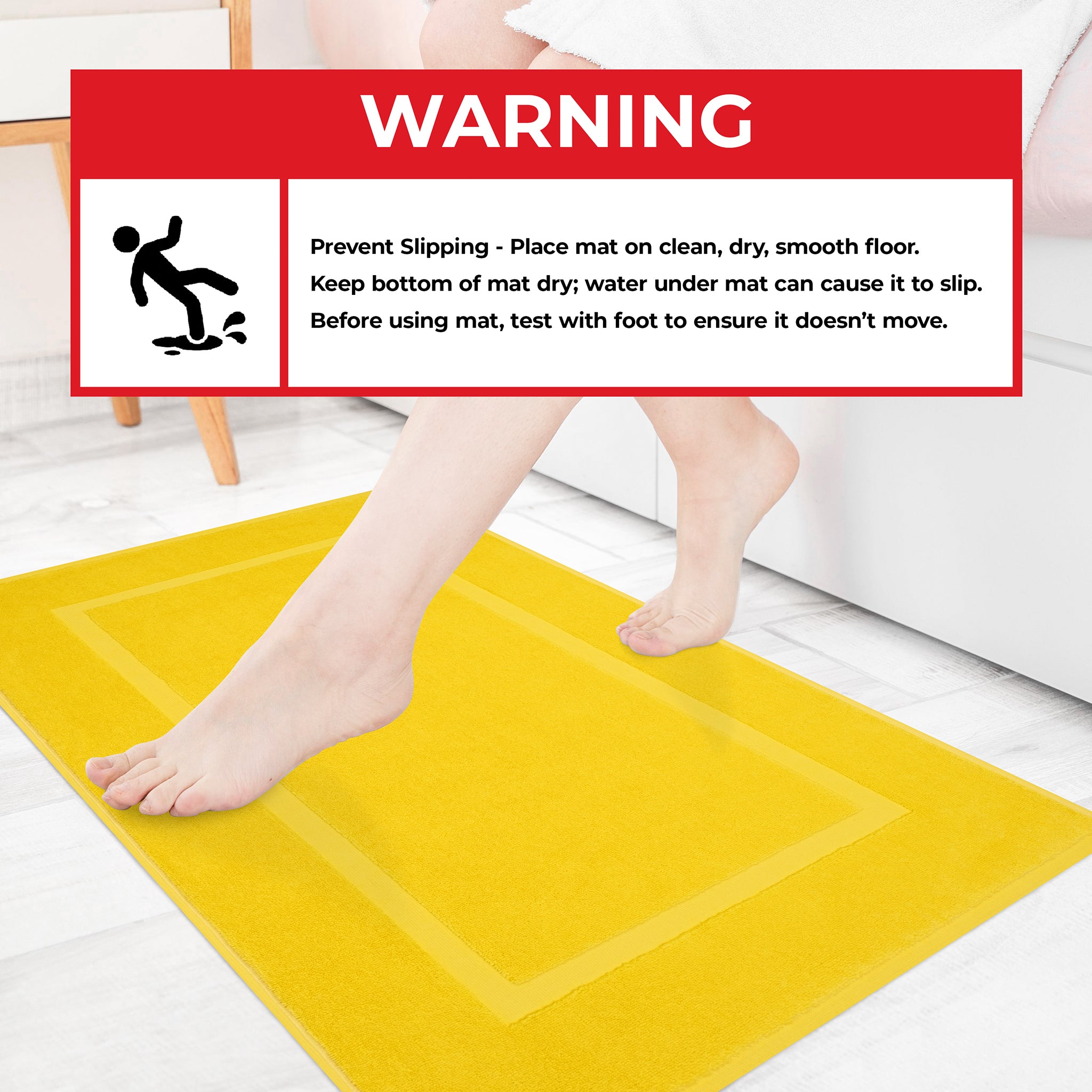 American-softlinen Bekos 100% Cotton Bath Mat Set, 2 Piece 20x34 inches Bath Mats for Bathroom