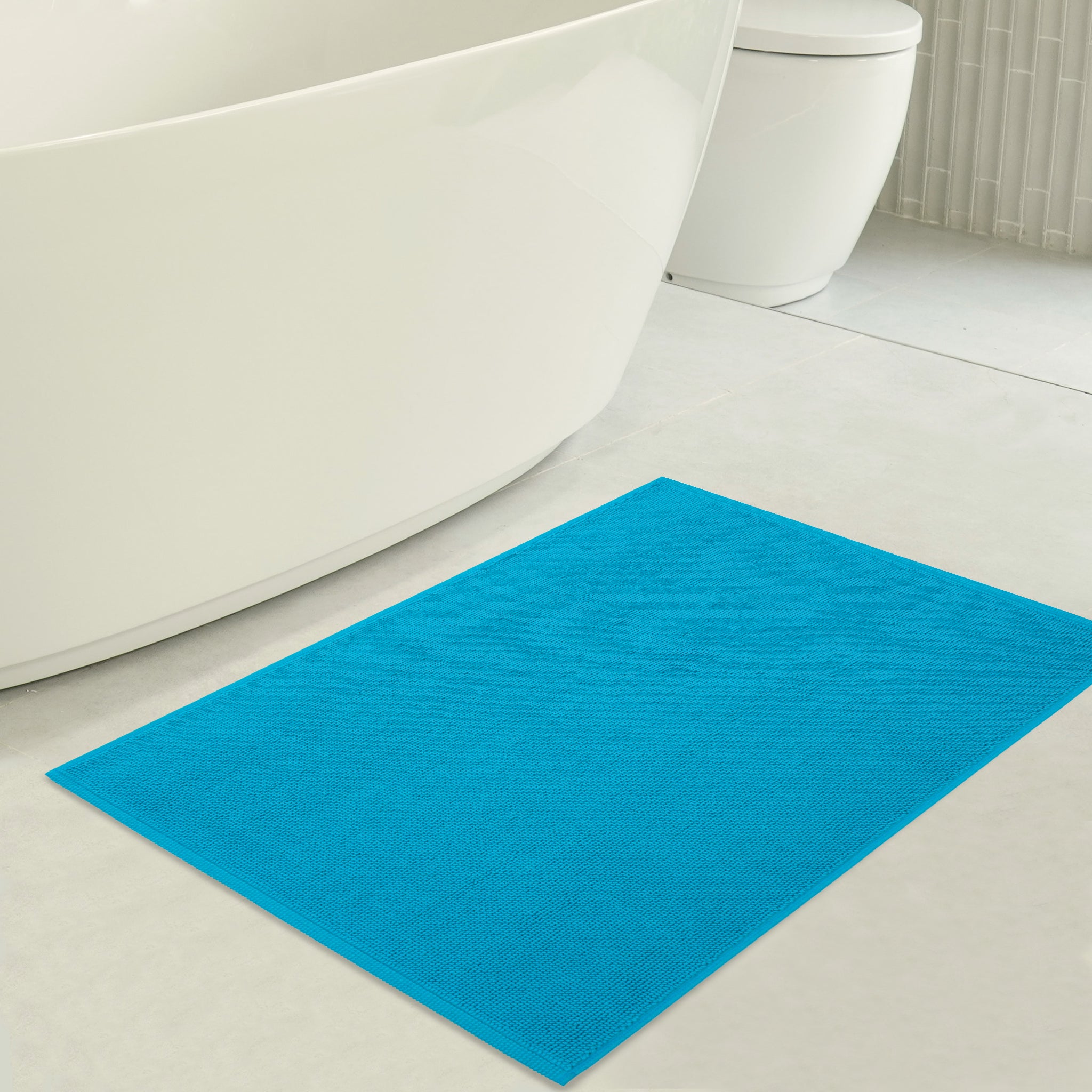American-softlinen 100% Cotton Bath Mat Rugs, 17x24 inches Slip Resistant Bottom Base Bath Mats for Bathroom
