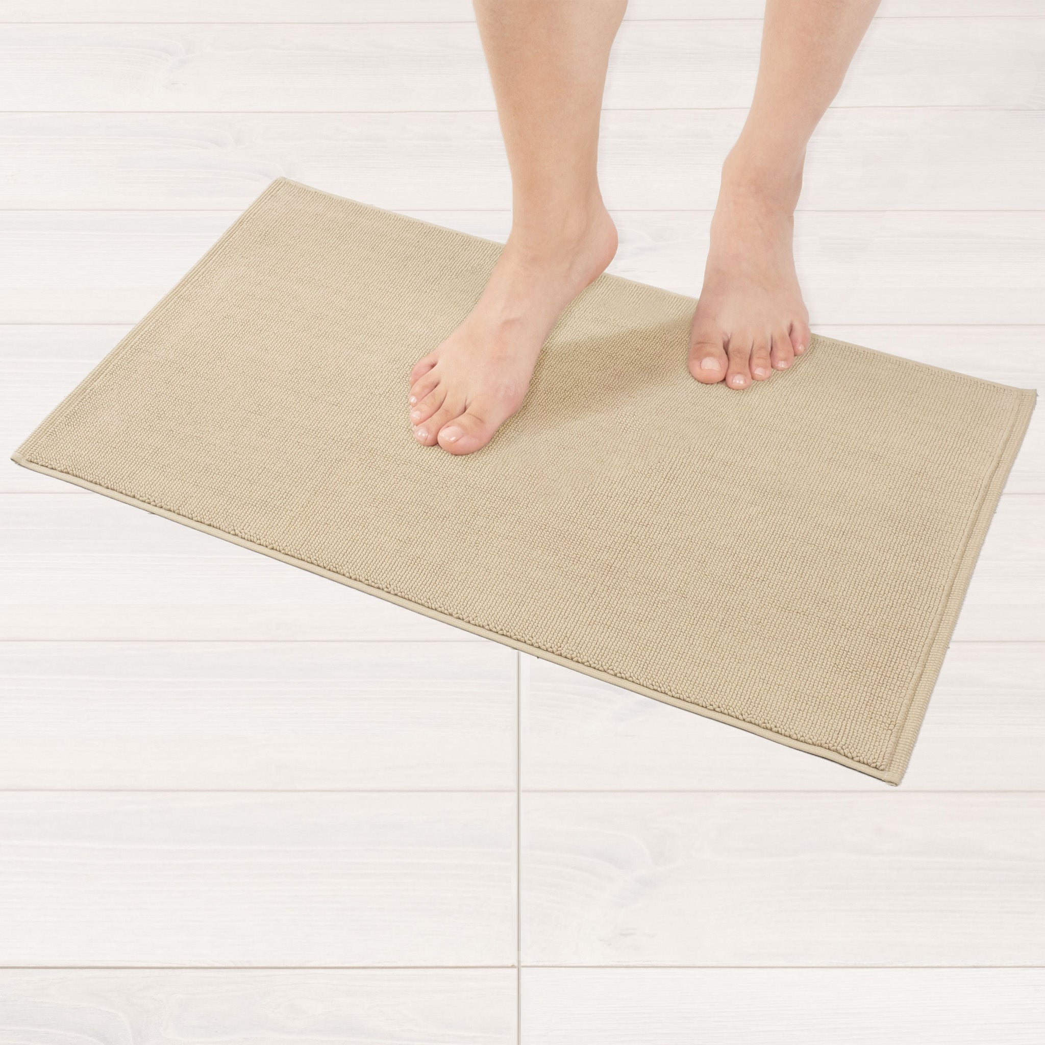American-softlinen 100% Cotton Bath Mat Rugs, 17x24 inches Slip Resistant Bottom Base Bath Mats for Bathroom