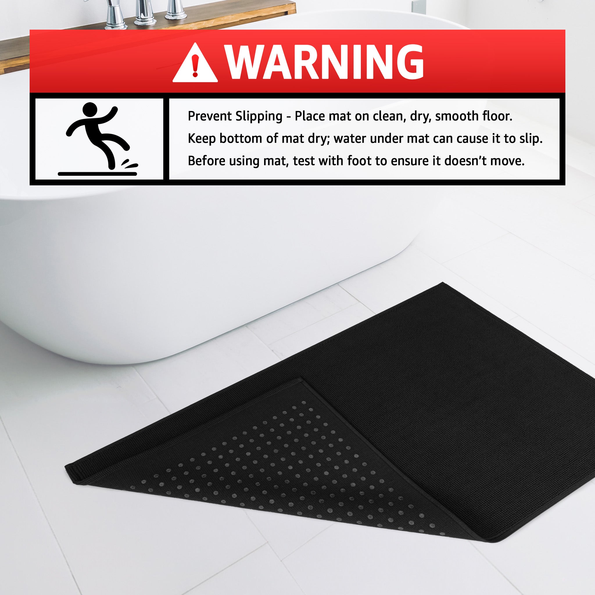 American-softlinen 100% Cotton Bath Mat Rugs, 17x24 inches Slip Resistant Bottom Base Bath Mats for Bathroom