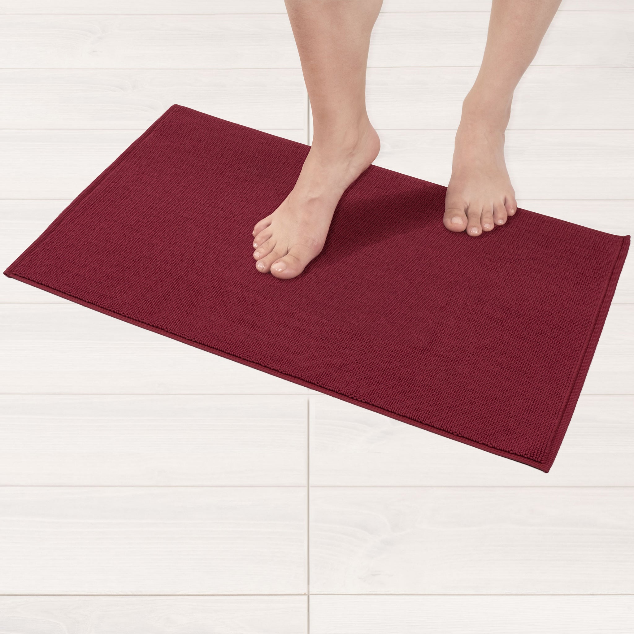 American-softlinen 100% Cotton Bath Mat Rugs, 17x24 inches Slip Resistant Bottom Base Bath Mats for Bathroom