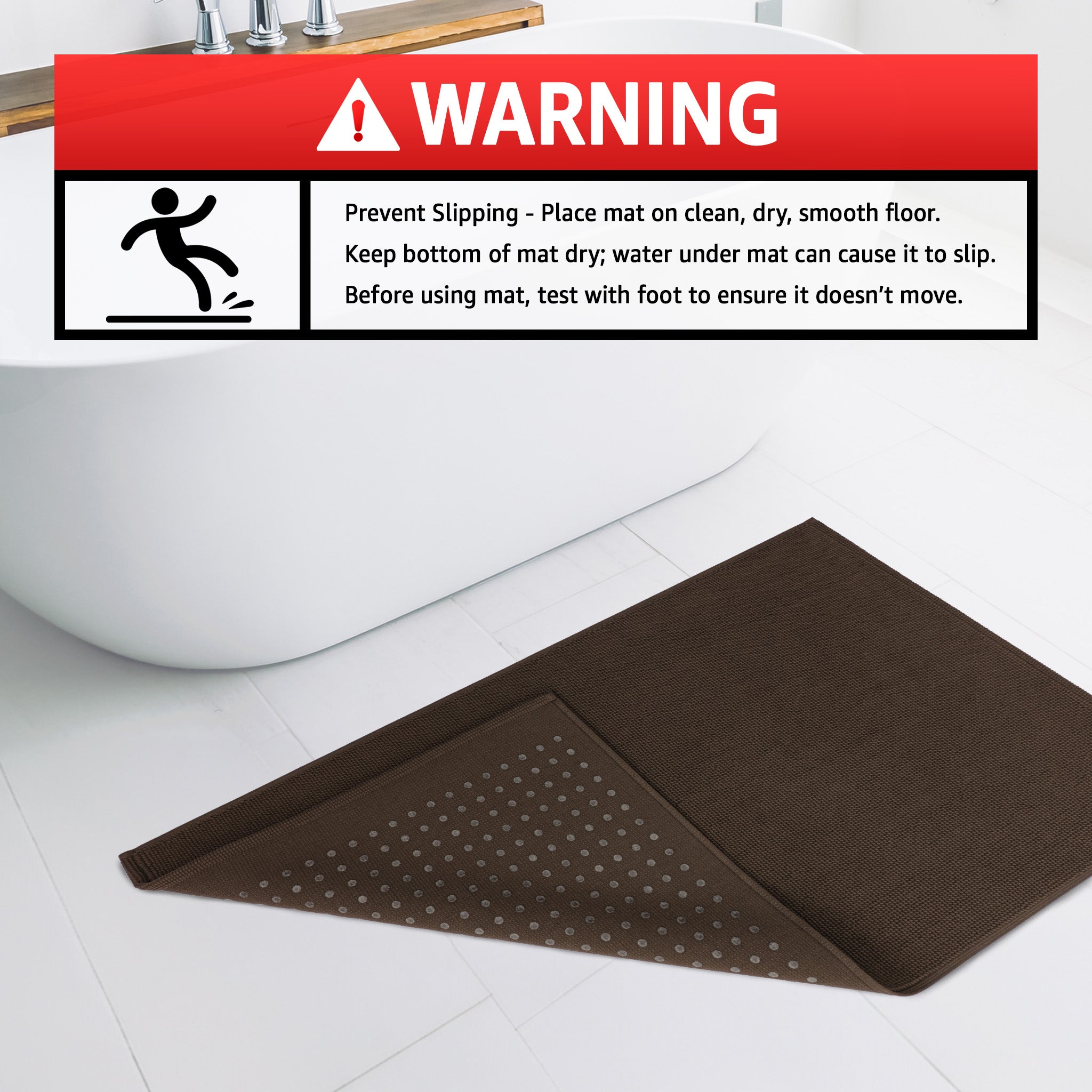 American-softlinen 100% Cotton Bath Mat Rugs, 17x24 inches Slip Resistant Bottom Base Bath Mats for Bathroom