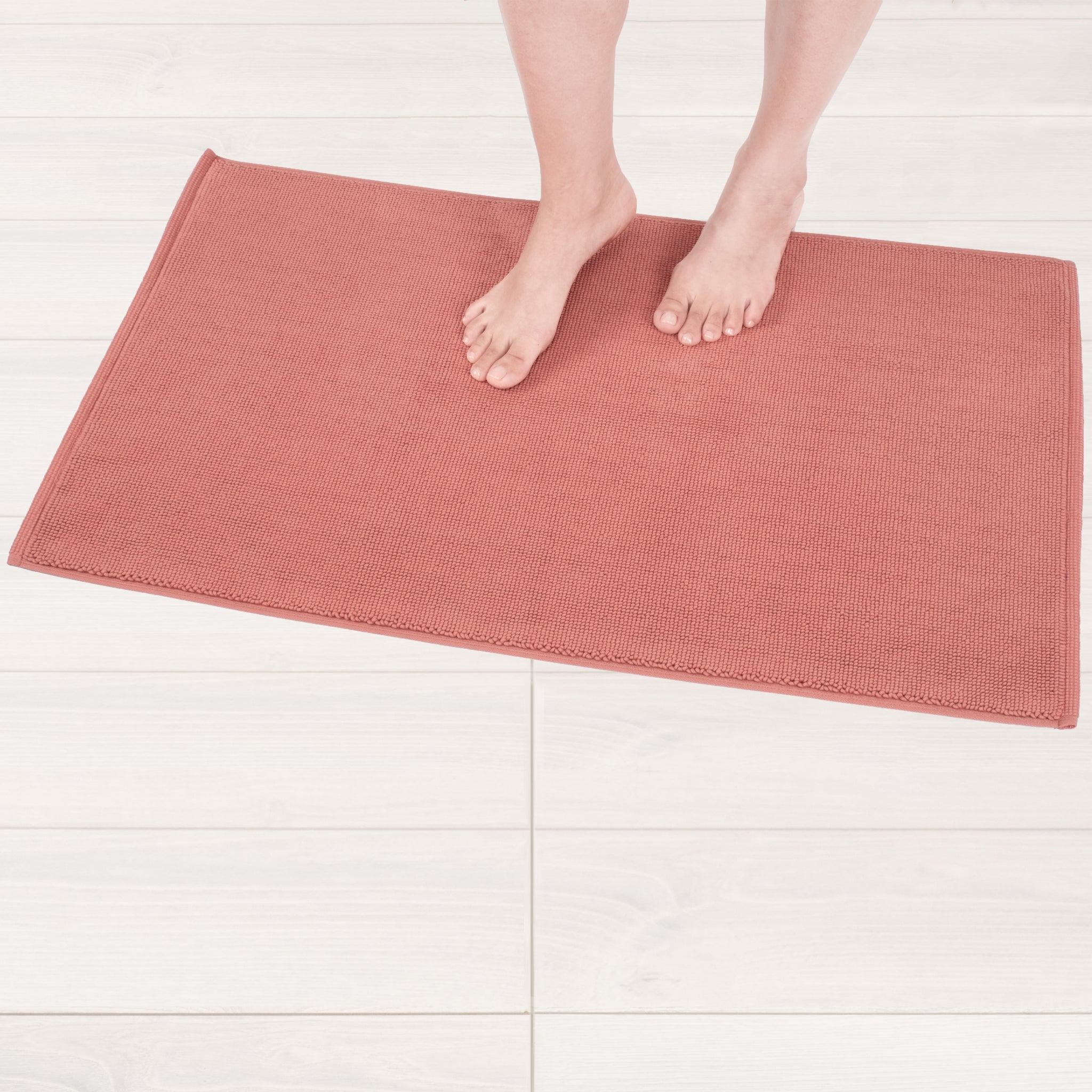 American-softlinen 100% Cotton Bath Mat Rugs, 17x24 inches Slip Resistant Bottom Base Bath Mats for Bathroom